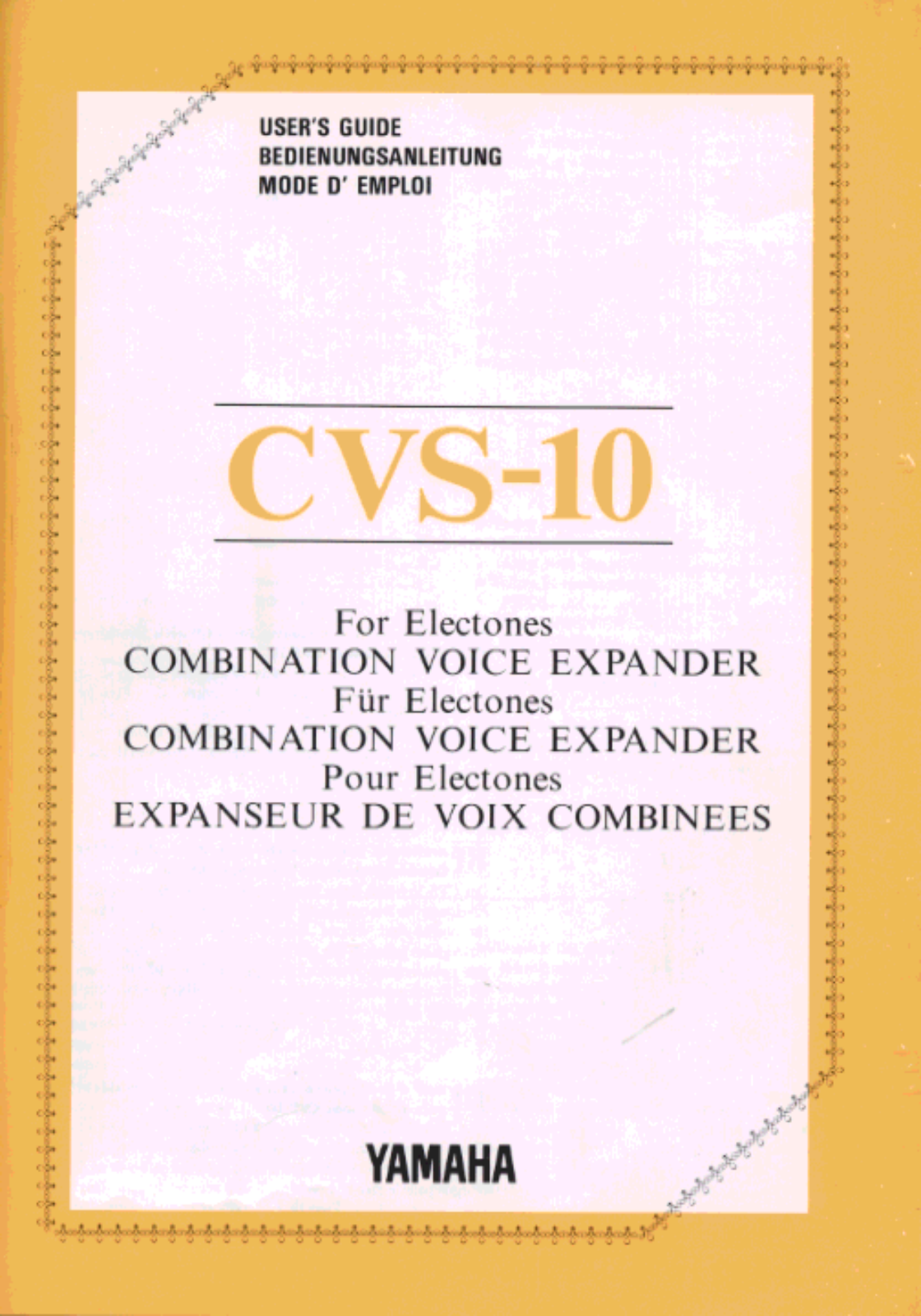 Yamaha CVS-10 User Guide