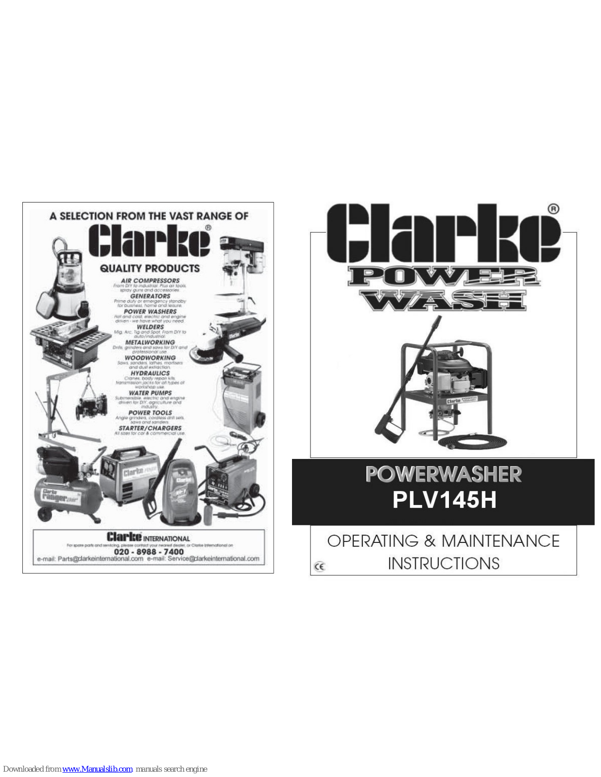 Clarke PLV145H Operating & Maintenance Instructions - ManualMachine.com