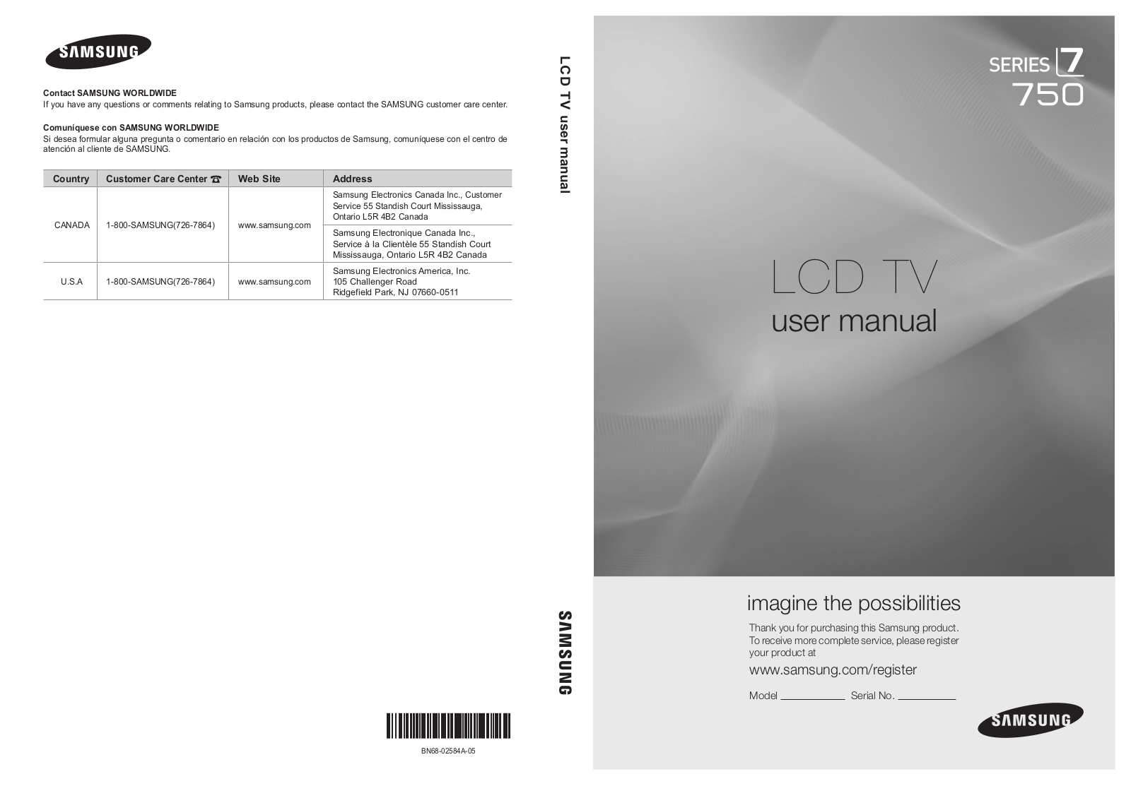 SAMSUNG LN46C750R2F User Manual