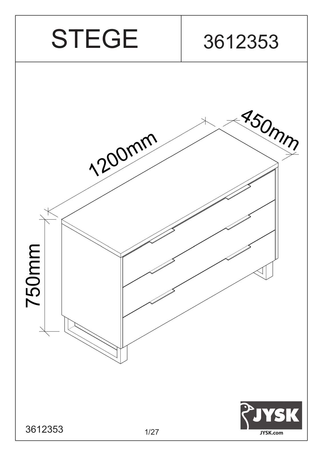 JYSK Stege User Manual