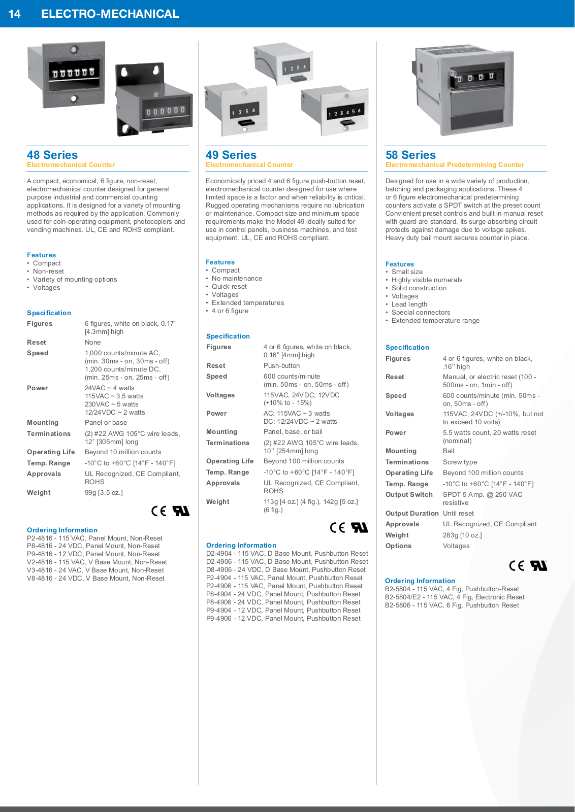 Trumeter 48 Series, 49 Series, 58 Series Catalog Page - ManualMachine.com