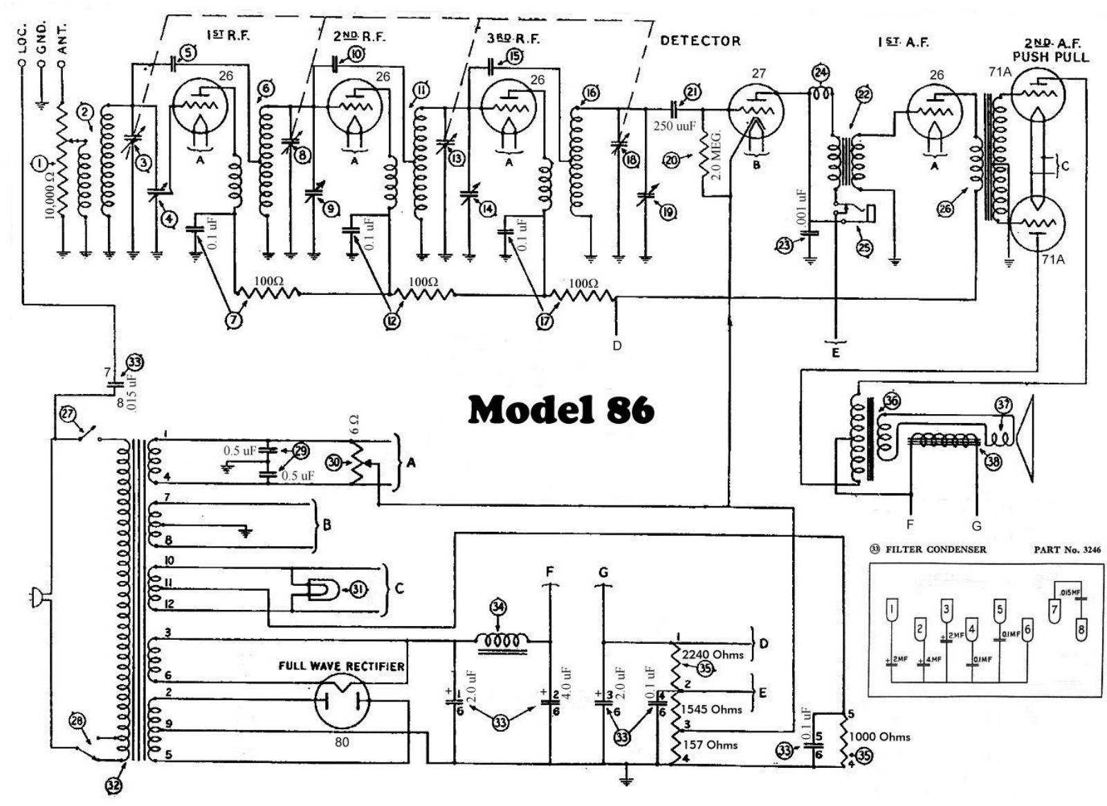 Philco 86 schematic