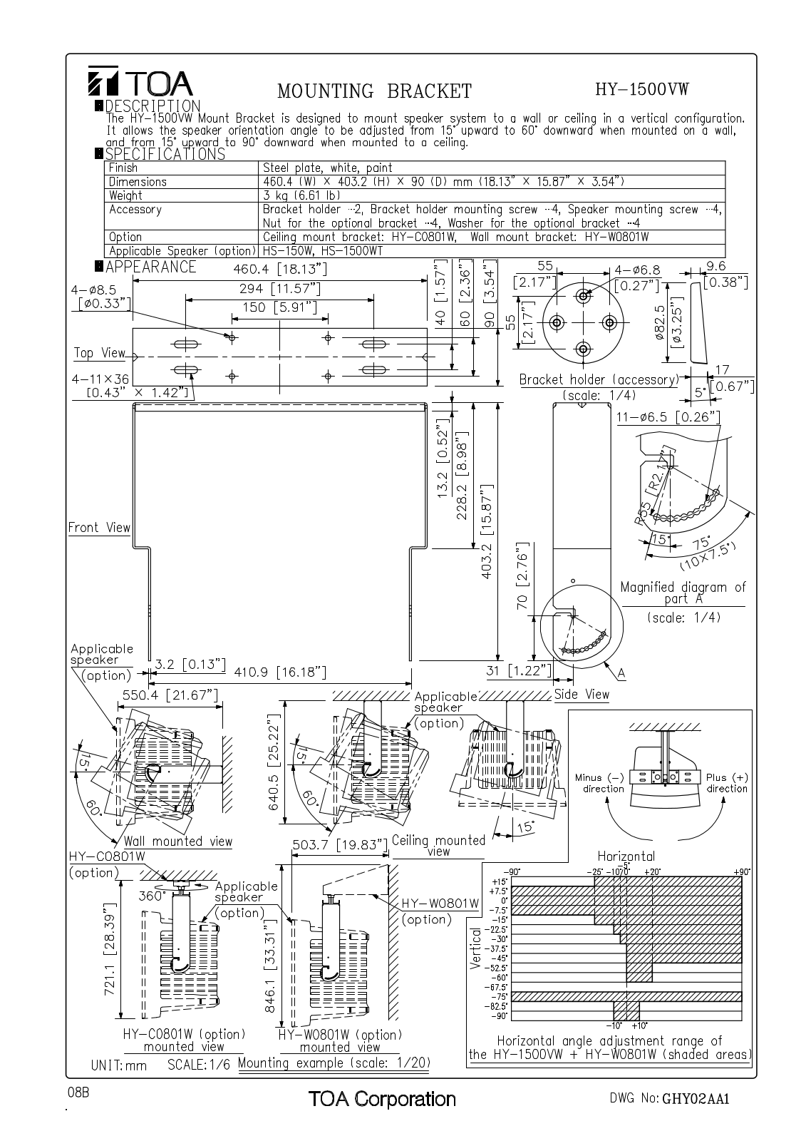 TOA HY-1500VW User Manual