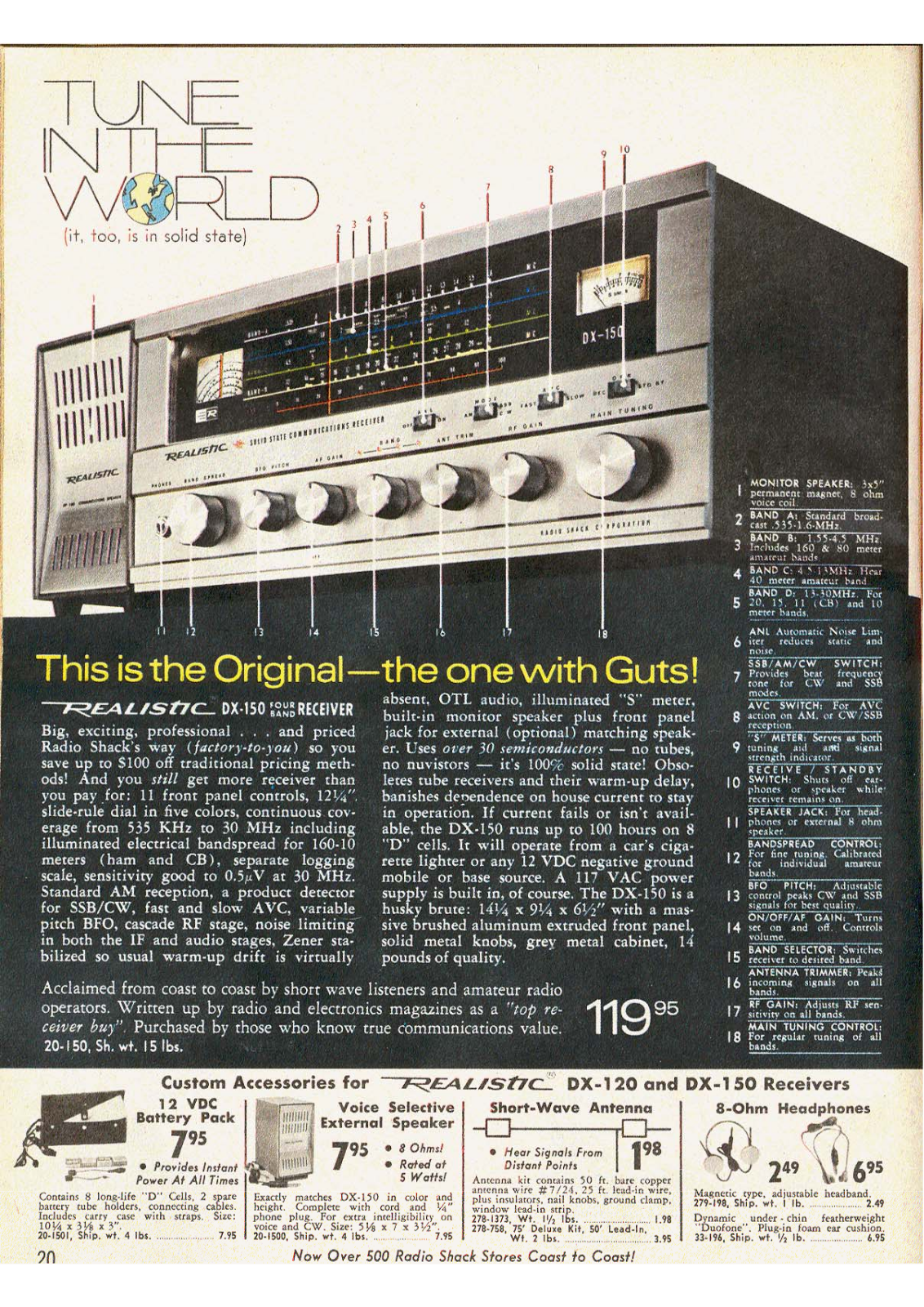 Realistic   RadioShack DX-150 Leaflet