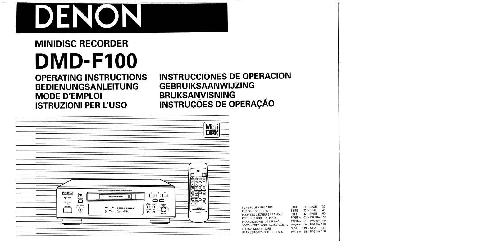 Denon DMD-F100 Owner's Manual