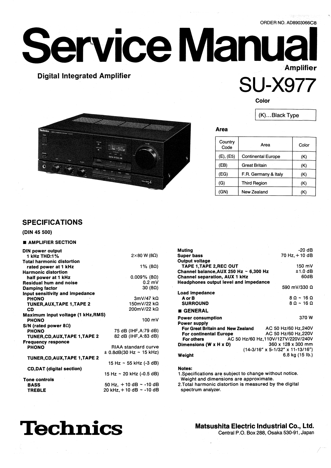 Technics SUX-997 Service manual