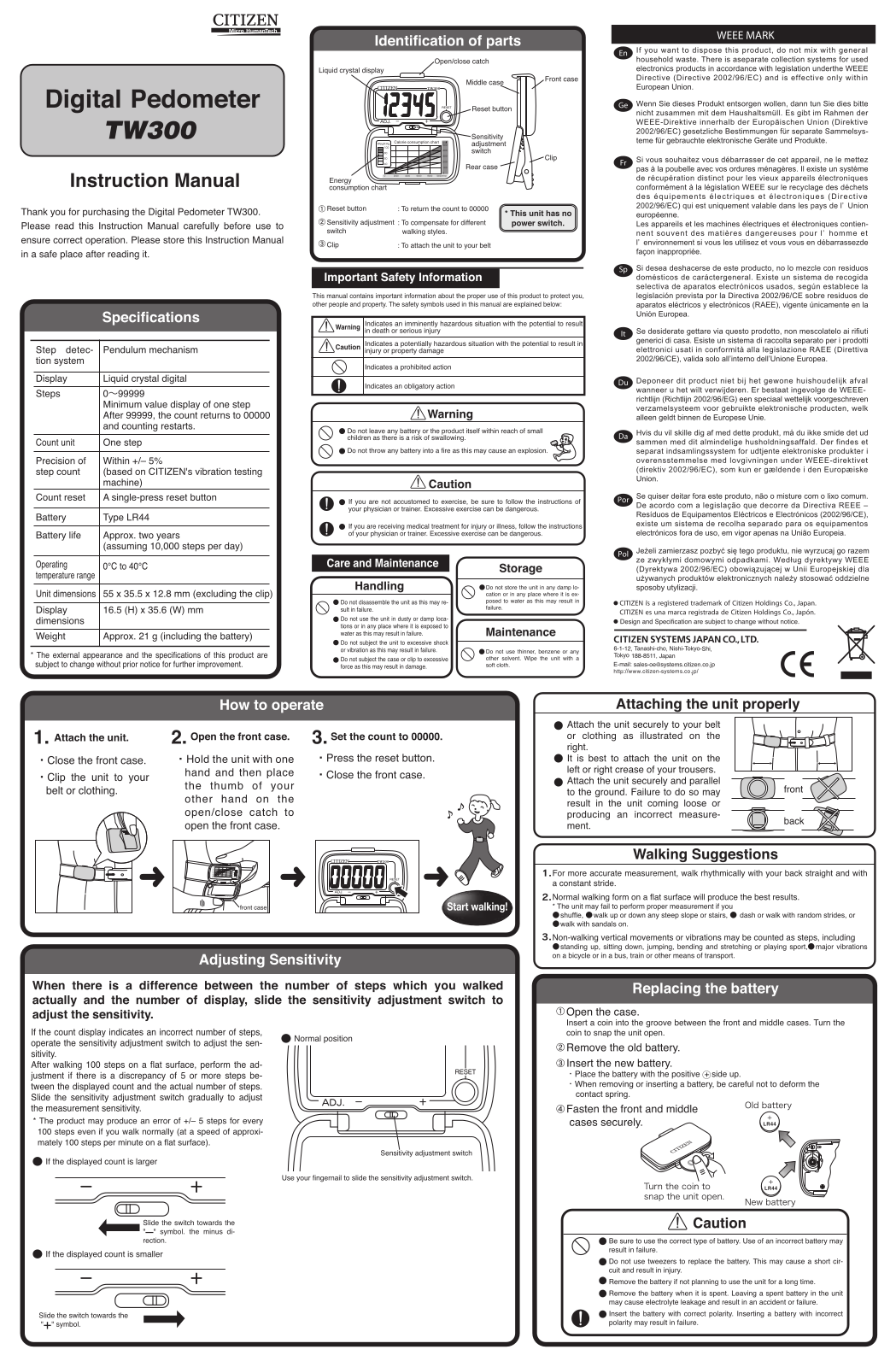 Citizen TW300 User Manual