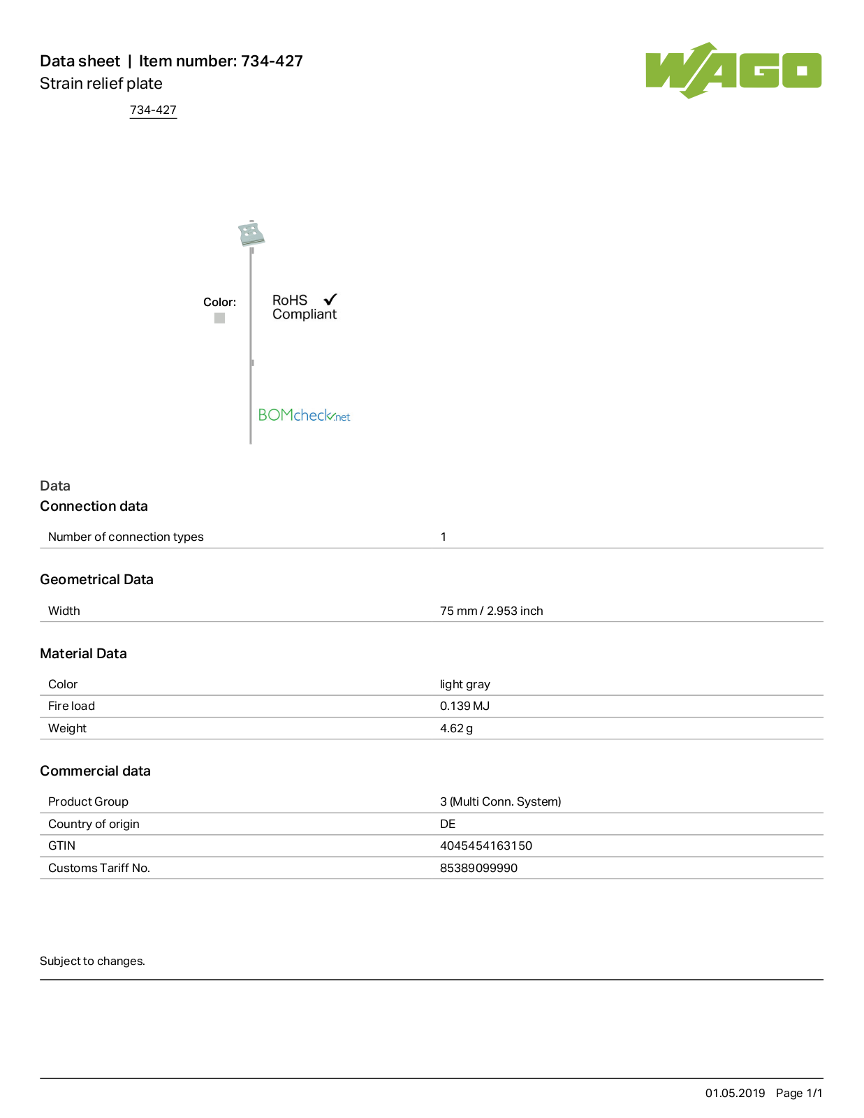 Wago 734-427 Data Sheet