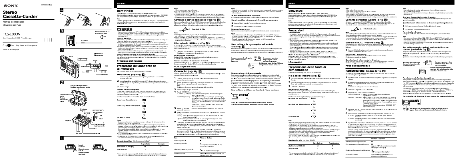 Sony TCS-100DV User Manual