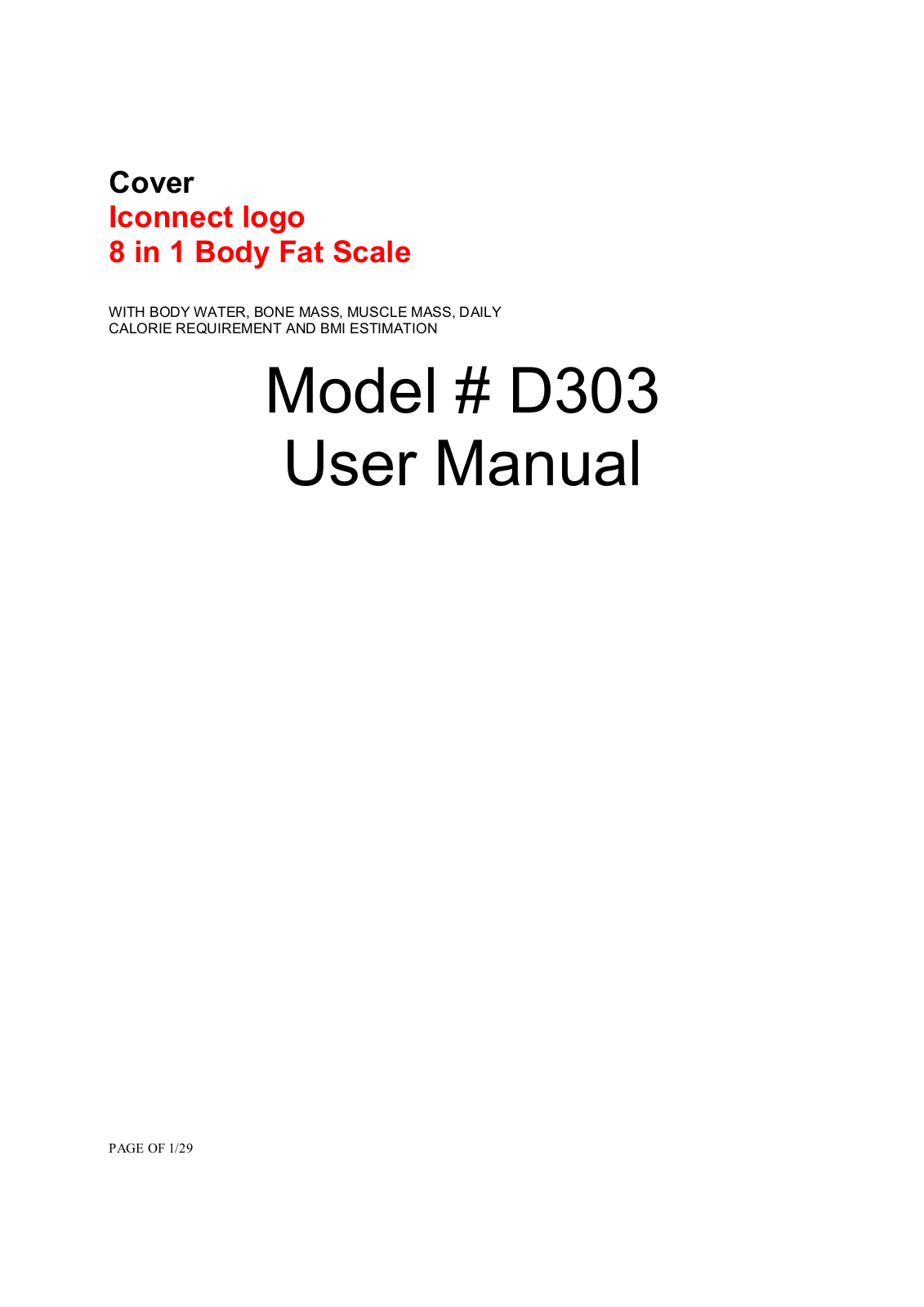 Lifespan D303 Users Manual