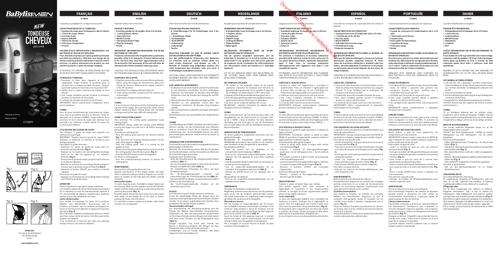 BABYLISS E708PE User Manual