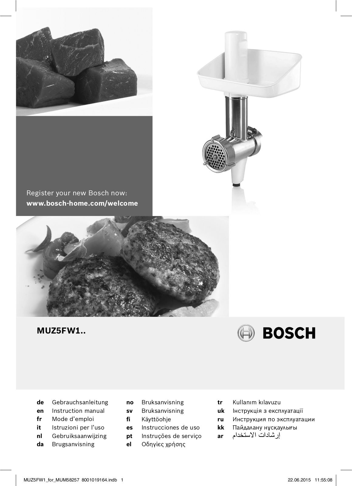 Bosch MUM 58225 User Manual