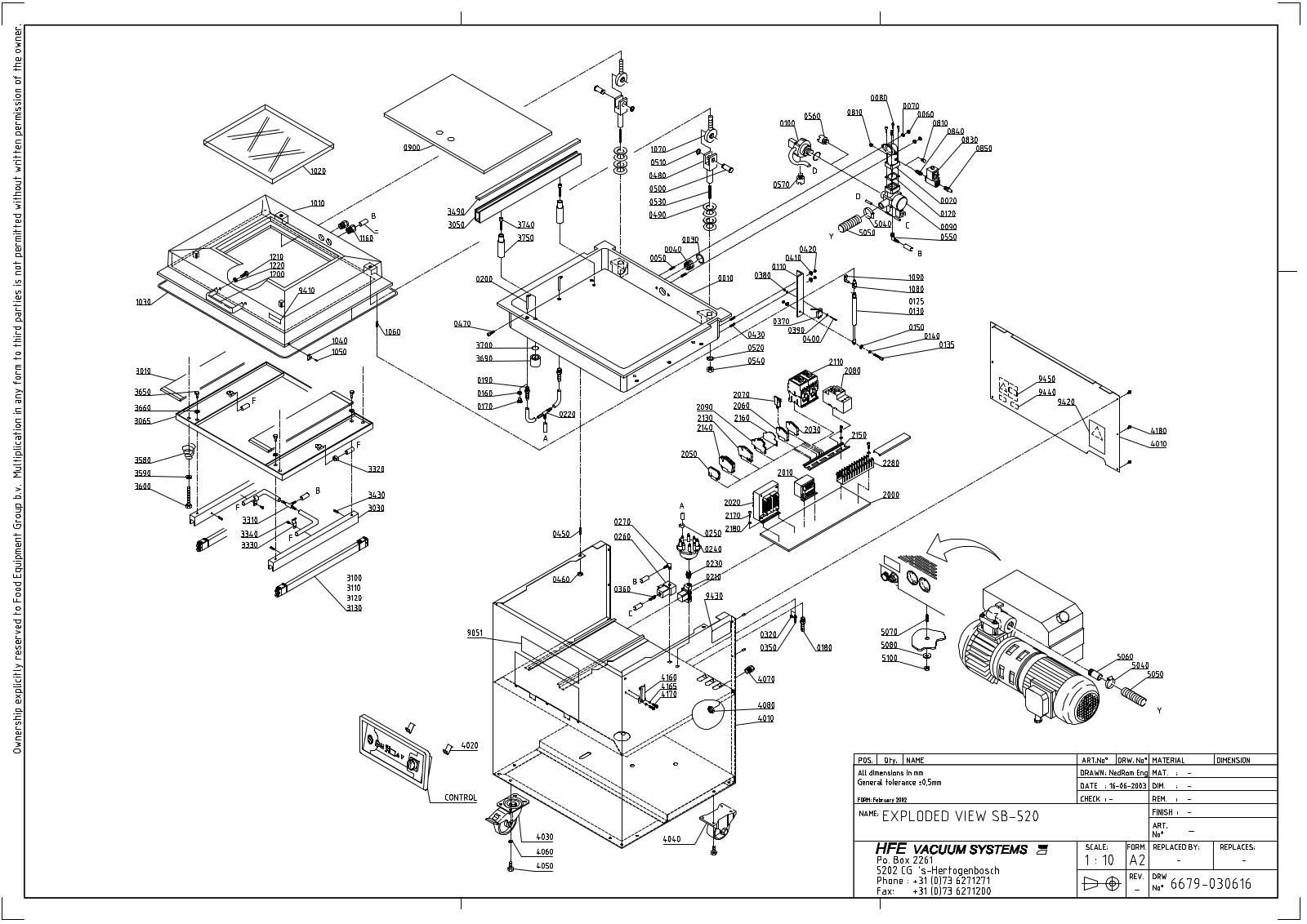 Omcan Food Machinery SB-520 Parts List