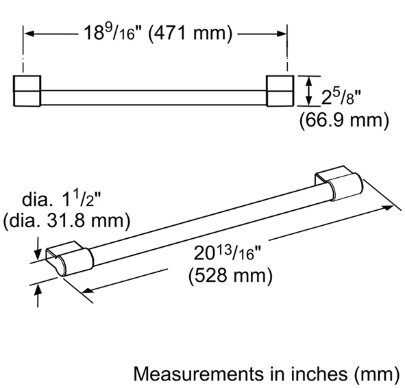 Thermador PR20HNDL20 Technical Drawing