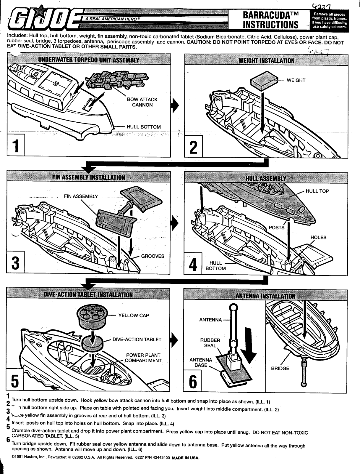 HASBRO GIJoe-Barracuda Vehicle User Manual