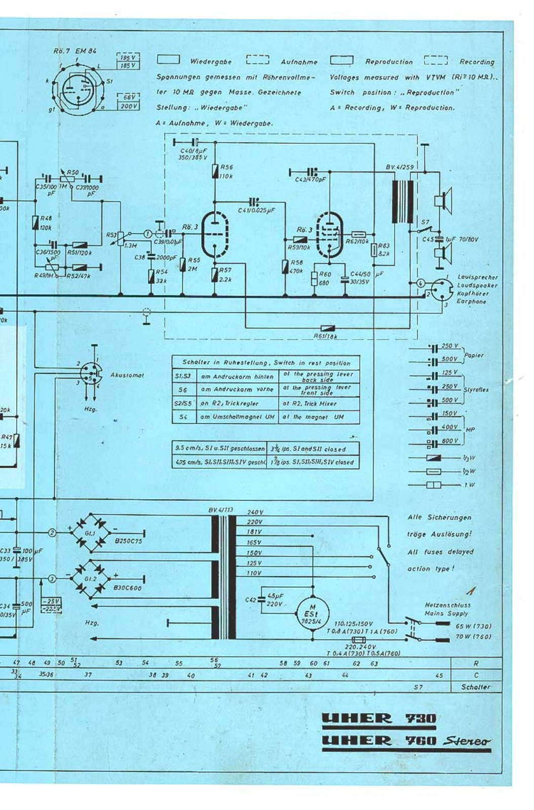 Uher 760 Stereo Schematic