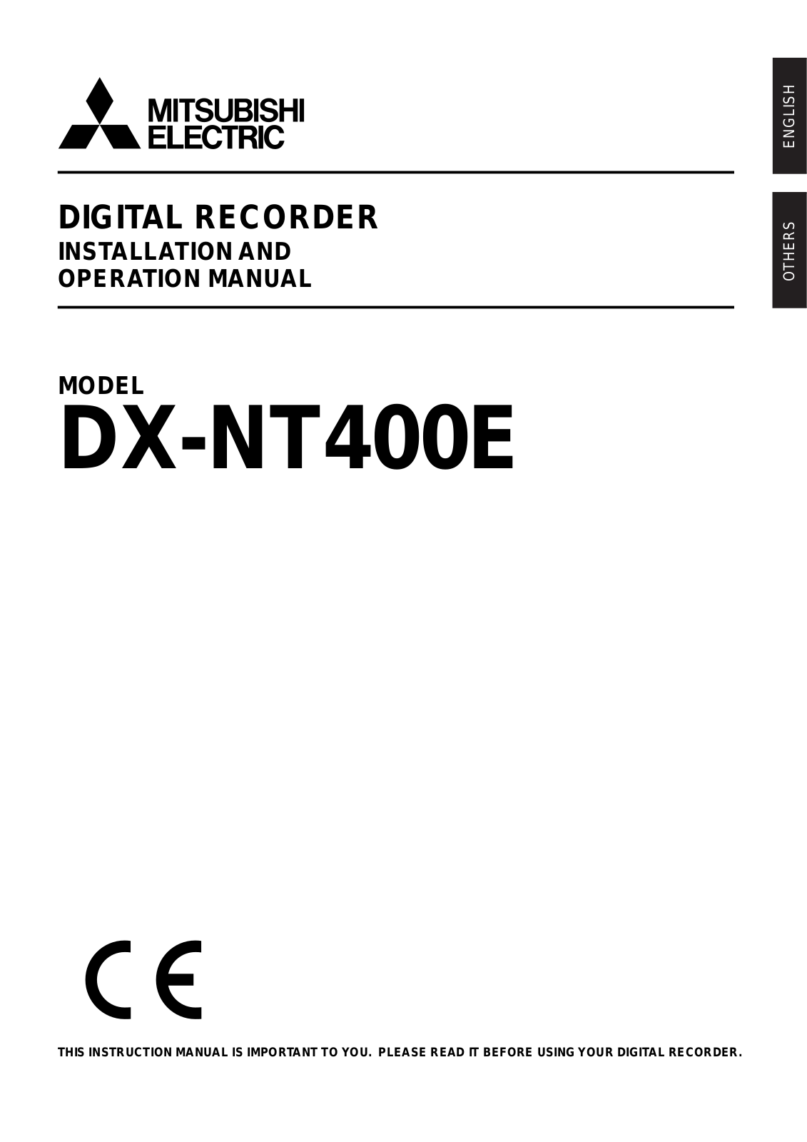 Mitsubishi Electronics DX-NT400E User Manual