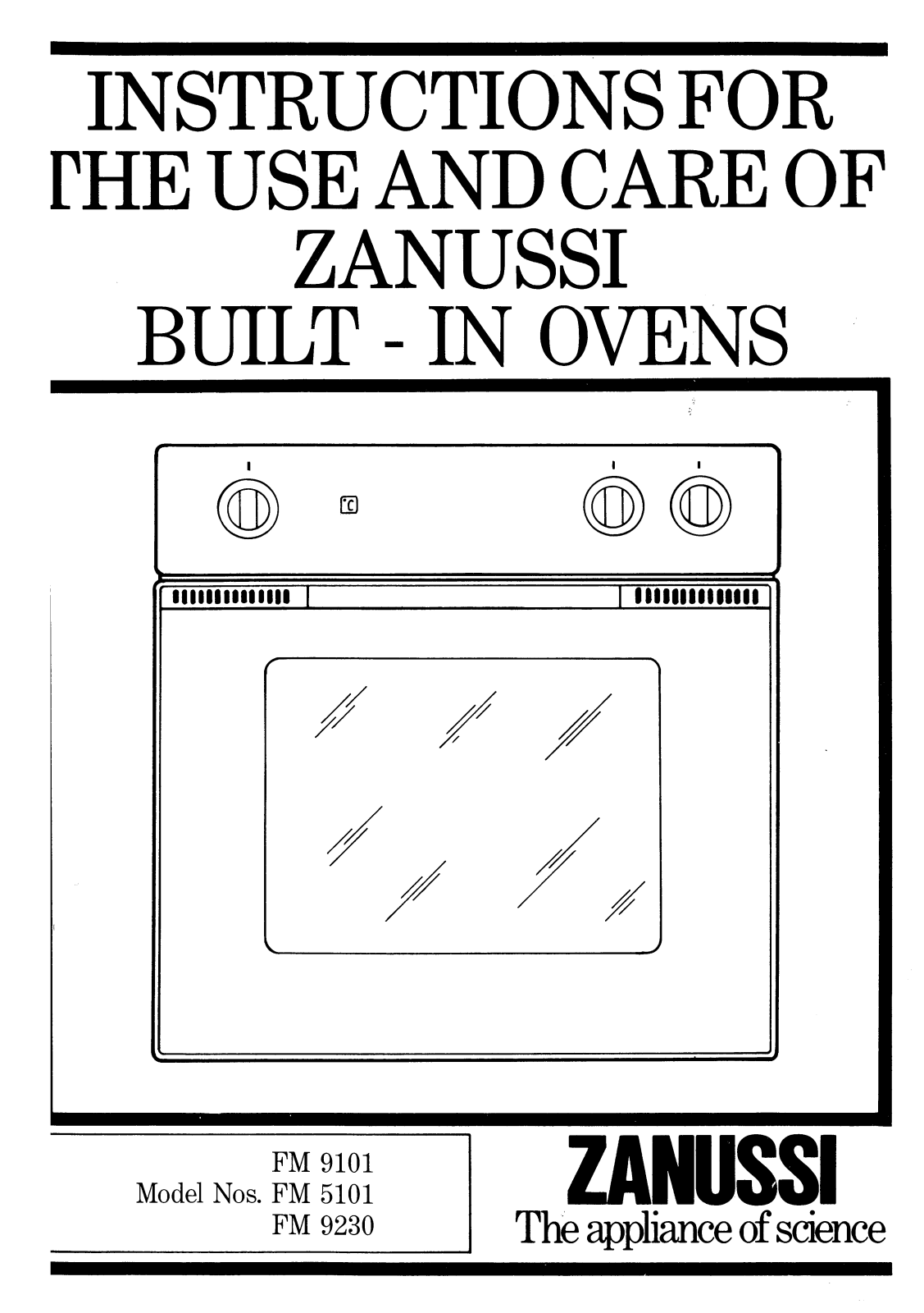 Zanussi FM 5101, FM 9230 Instruction Manual