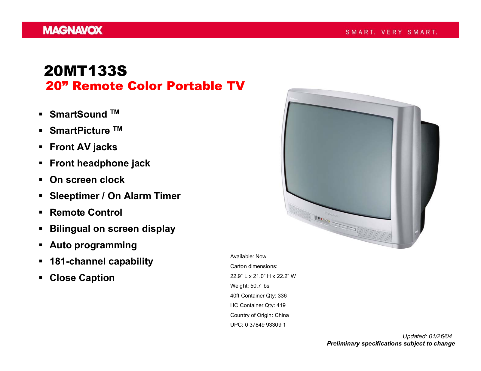 Magnavox 20MT133S User Manual