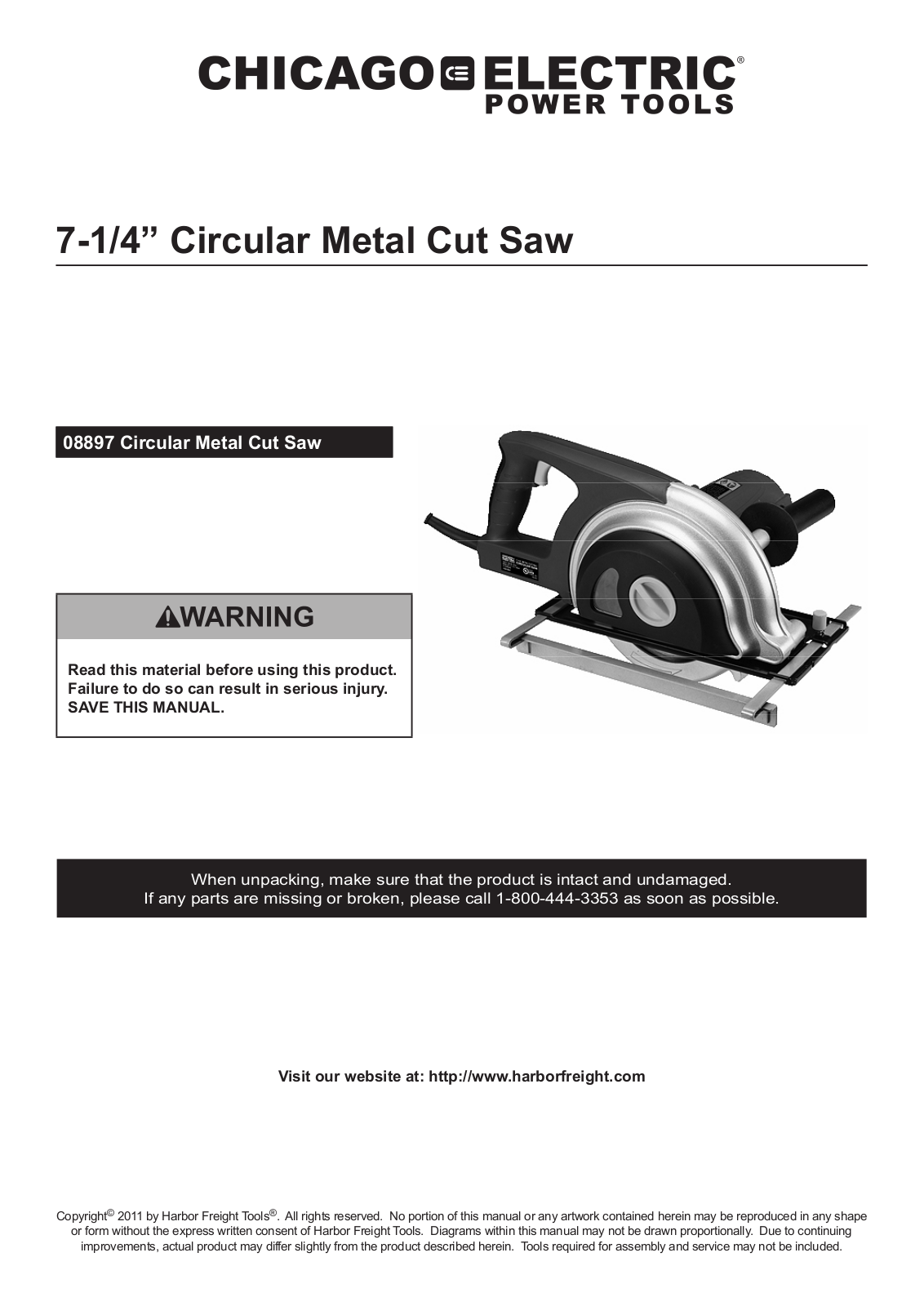 Chicago Electric 8897 User Manual