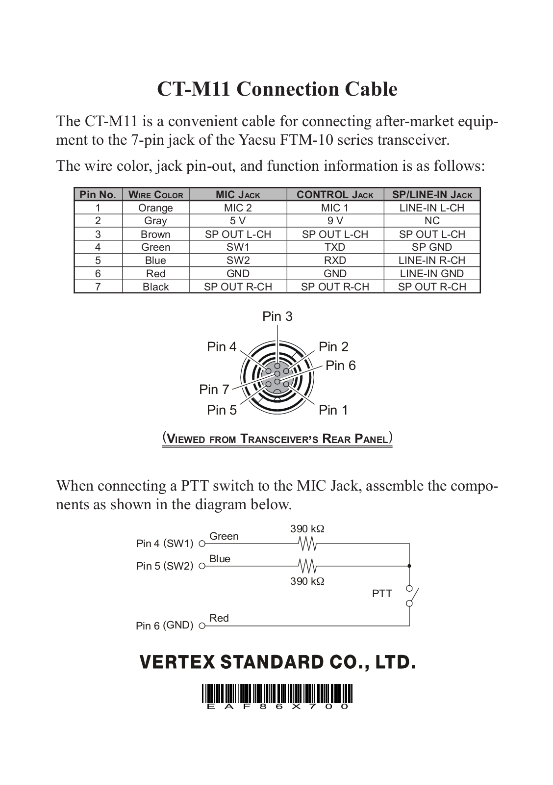 Yaesu CT-M11 User Manual