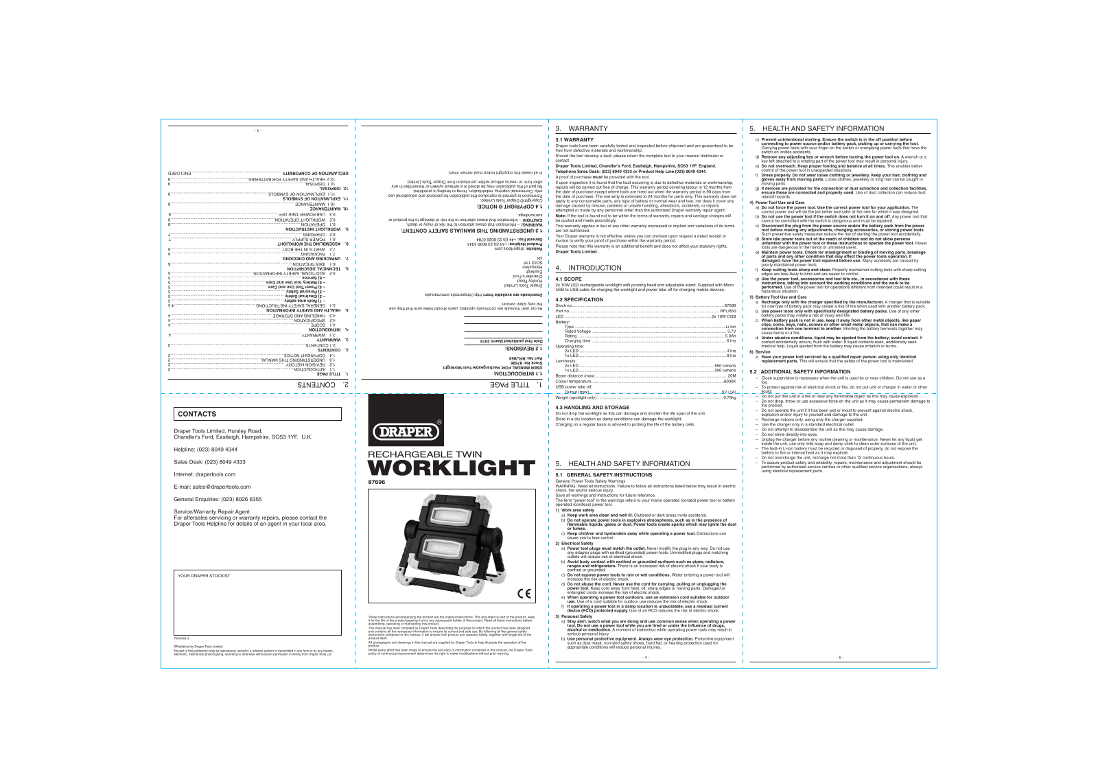 Draper Tools 87696 User Manual - ManualMachine.com