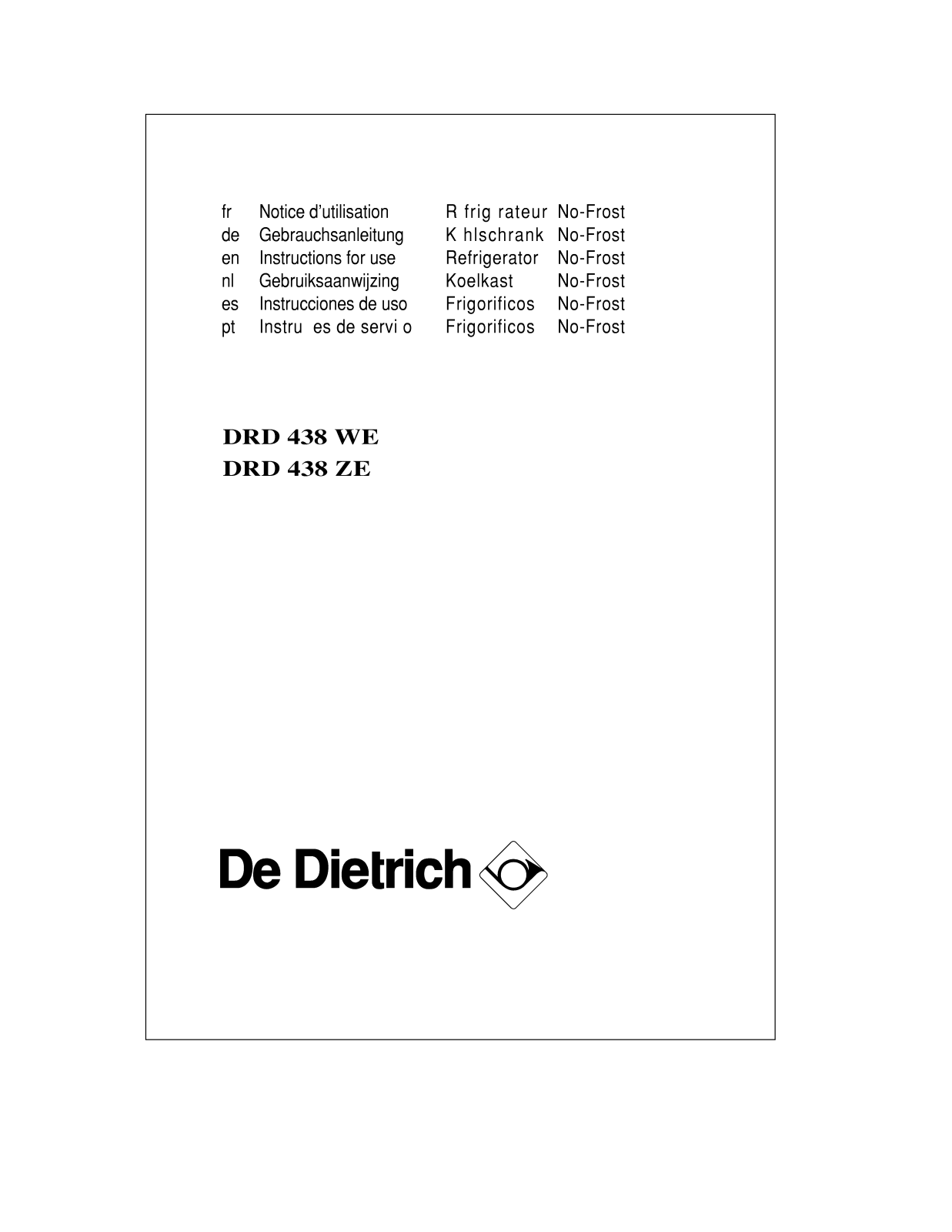 DE DIETRICH DRD438ZE User Manual