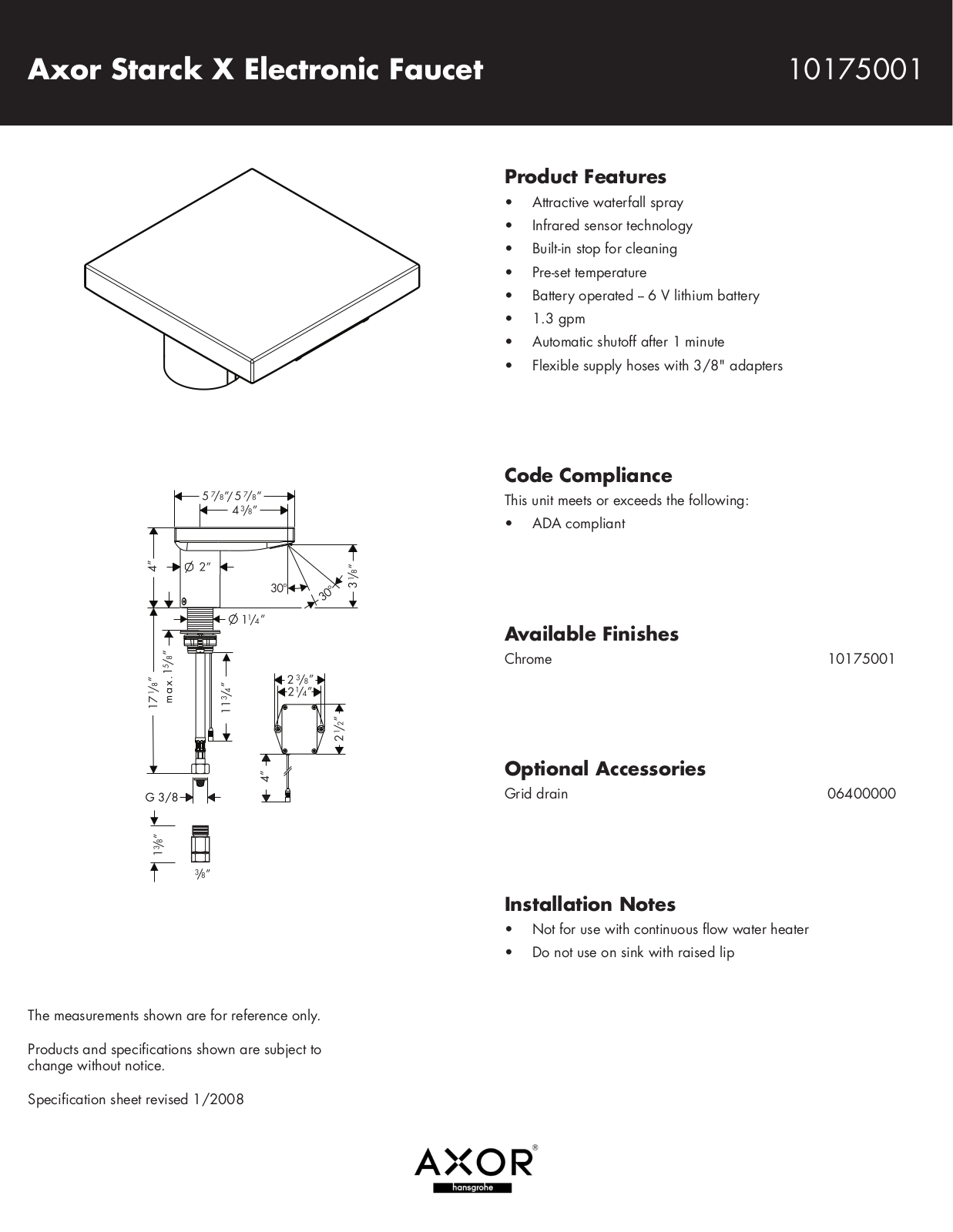 Hans Grohe 10175001 User Manual