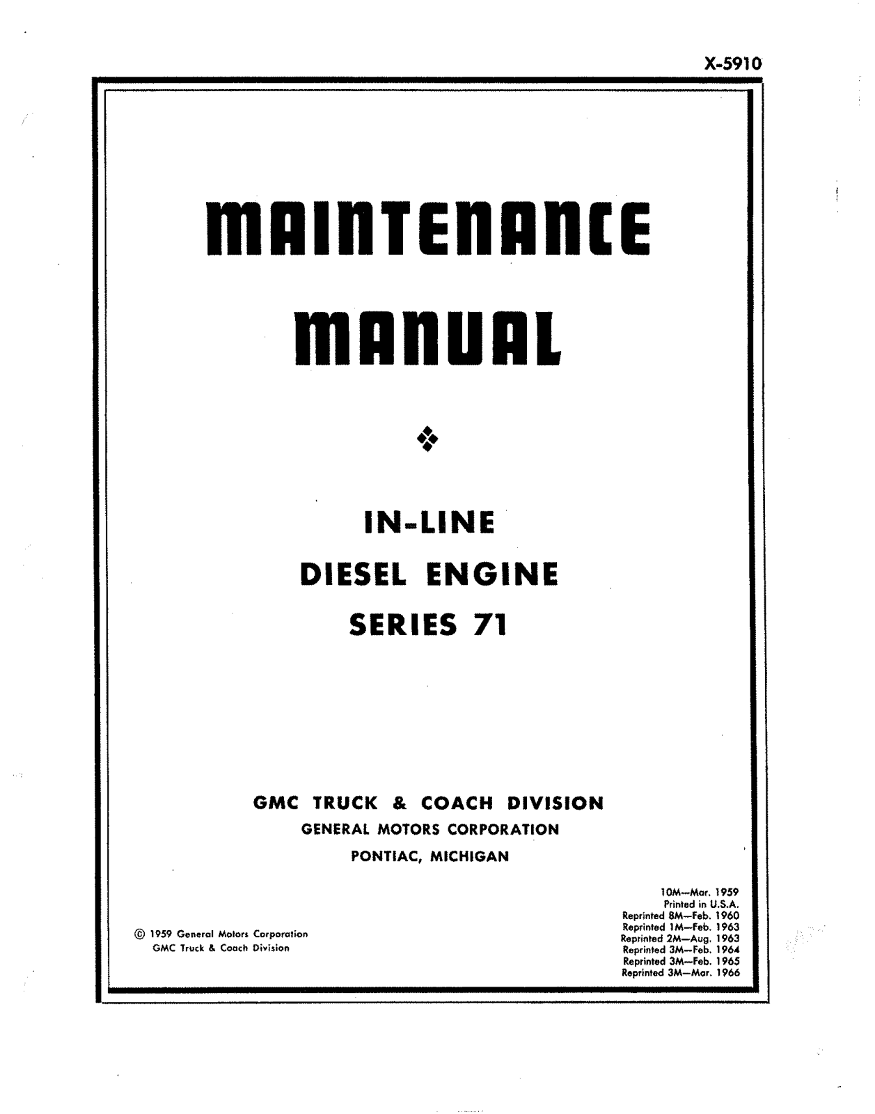 Detroit Diesel Engine 71 Service Manual