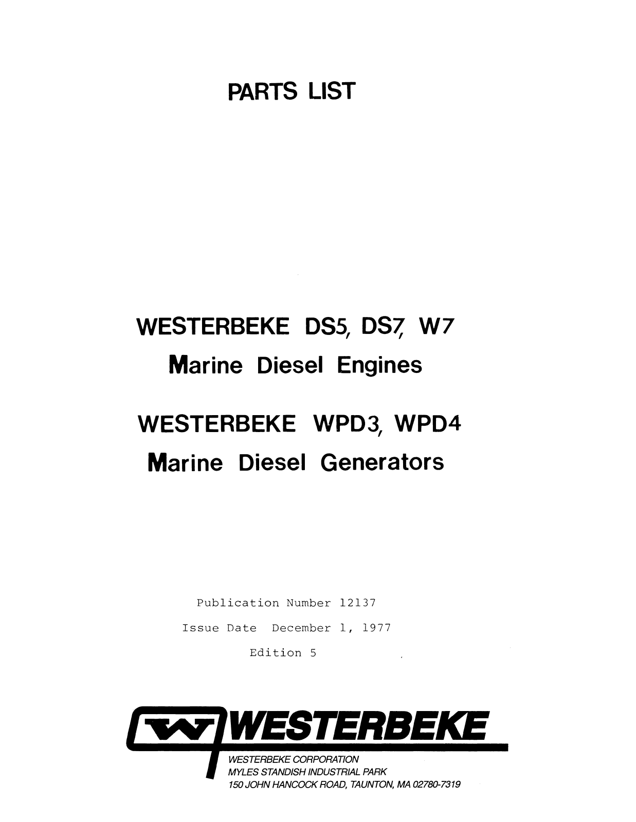 Westerbeke D55, DS7, W7, WPD3, WPD4 Technical Manual - ManualMachine.com