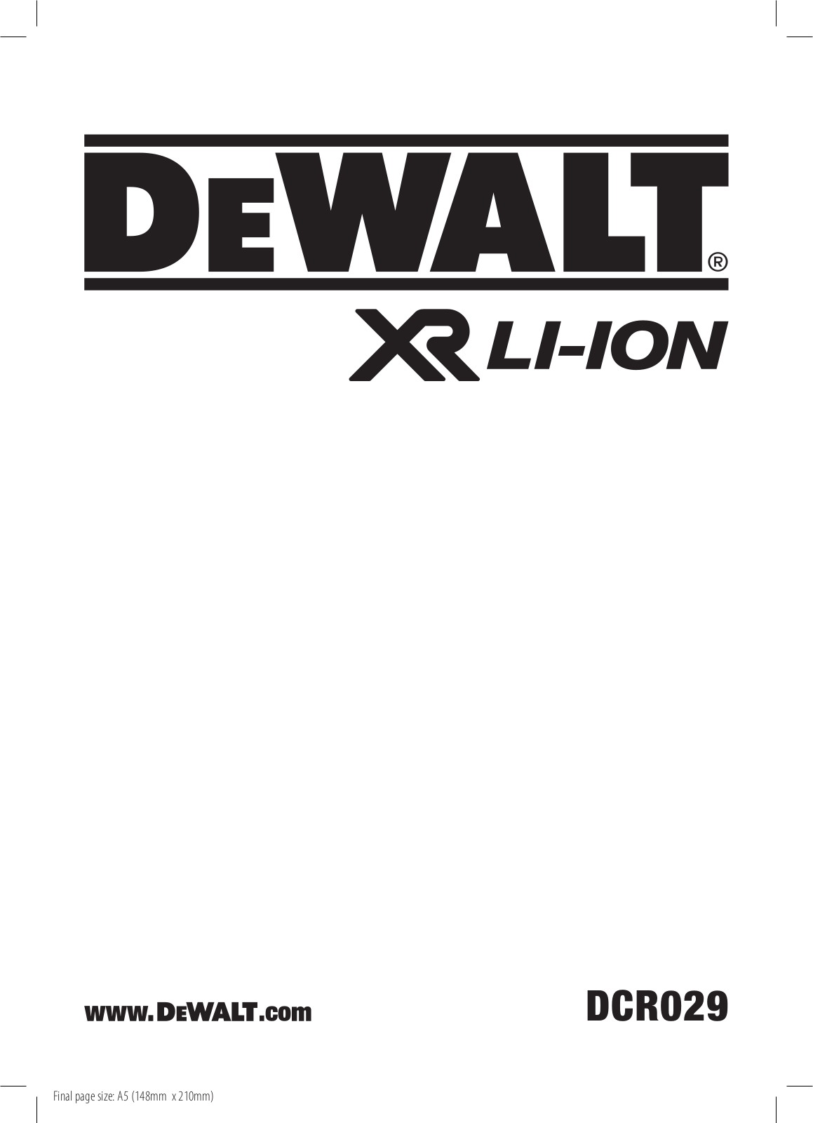 DeWalt DCR029 User guide - ManualMachine.com