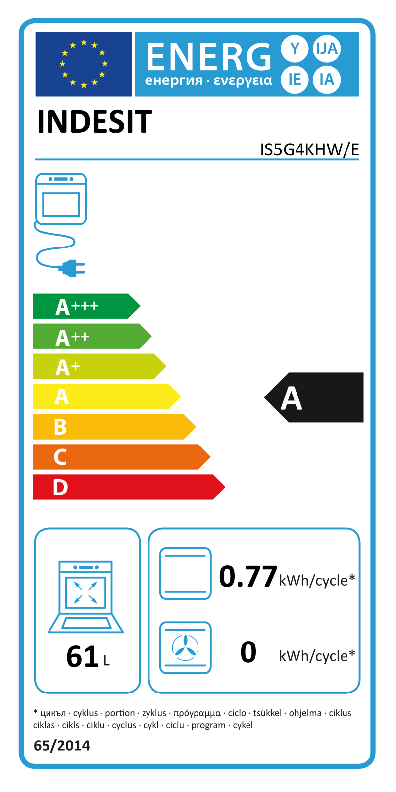 Indesit IS5G4KHW User Manual