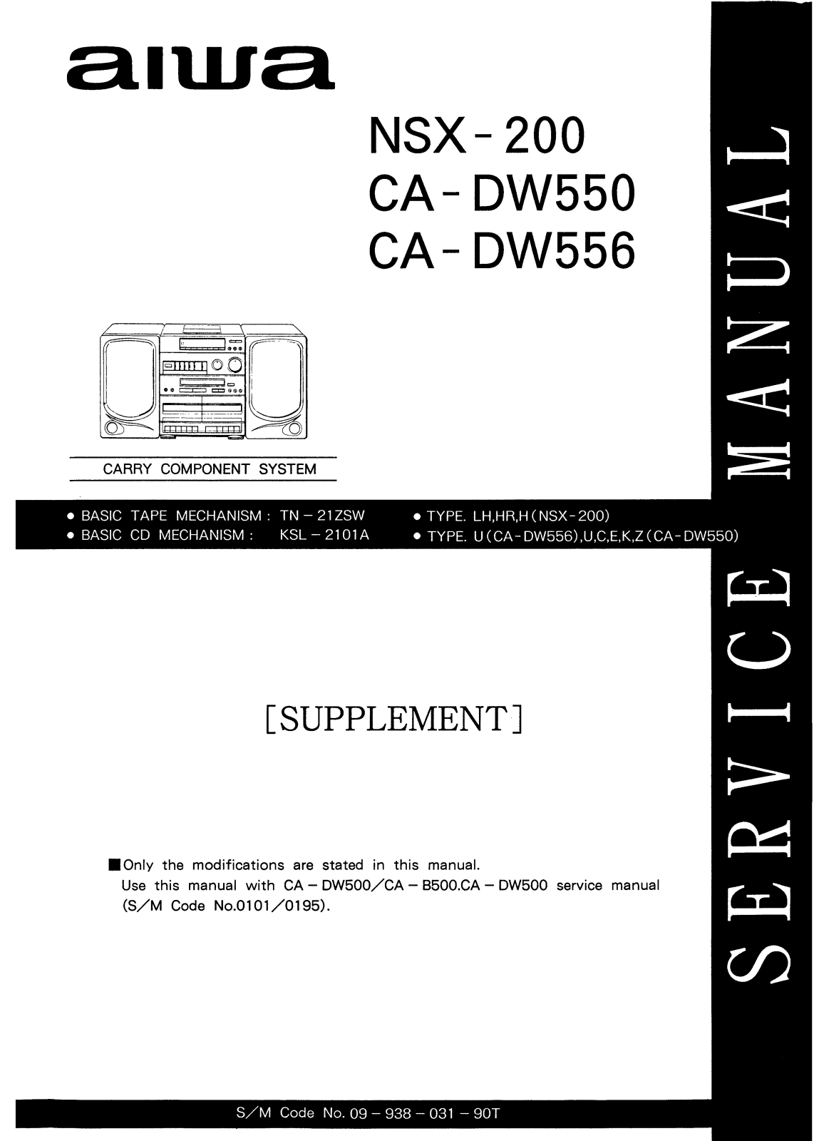 Aiwa CADW-550, CADW-556, NSX-200 Service manual