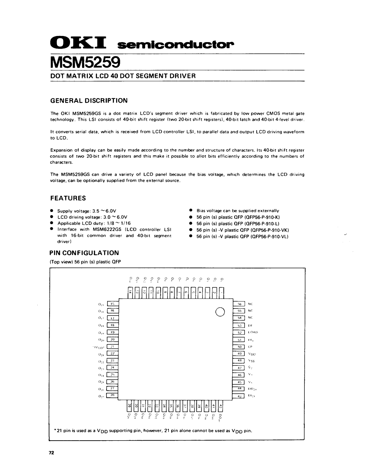 OKI MSM5259 Datasheet