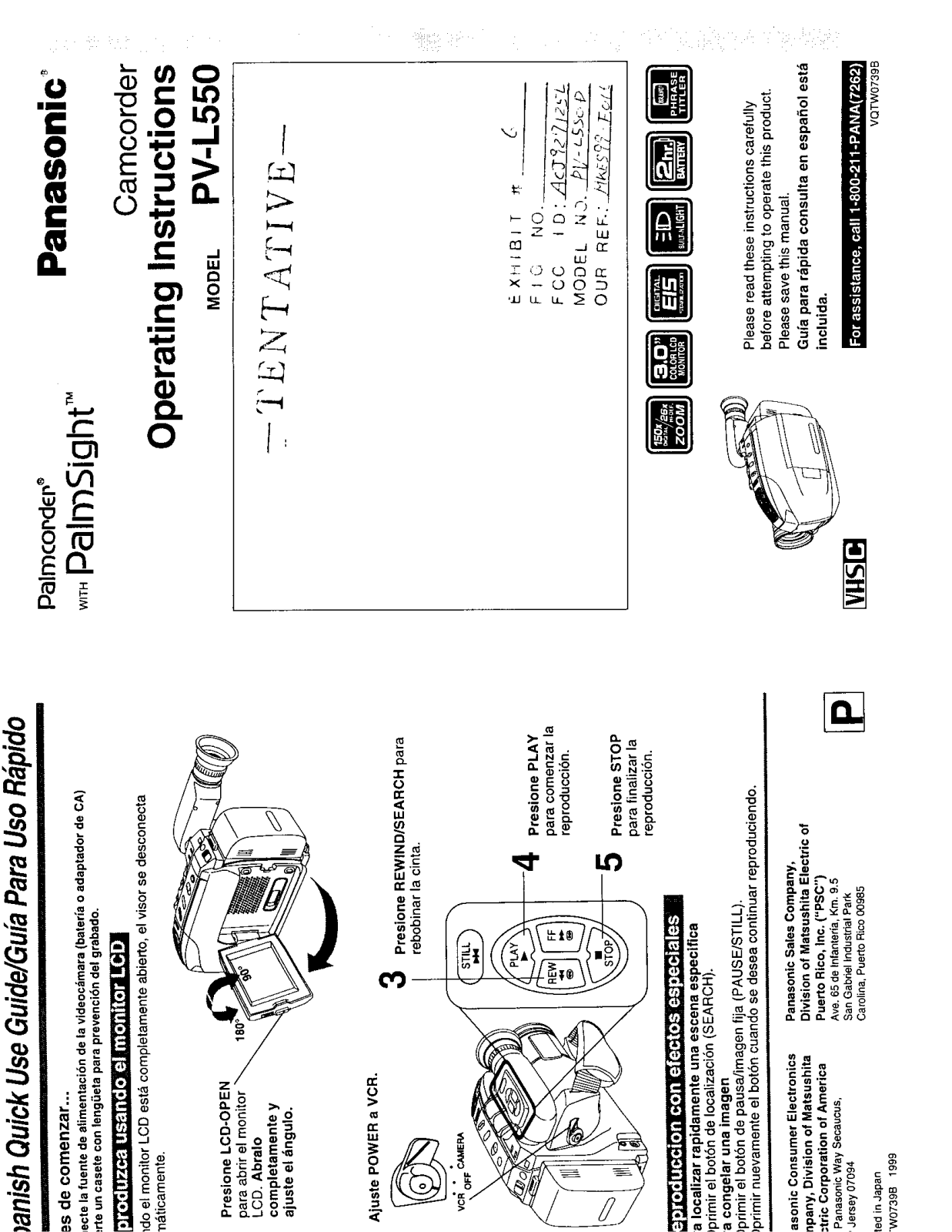 Panasonic 927125L Users Manual