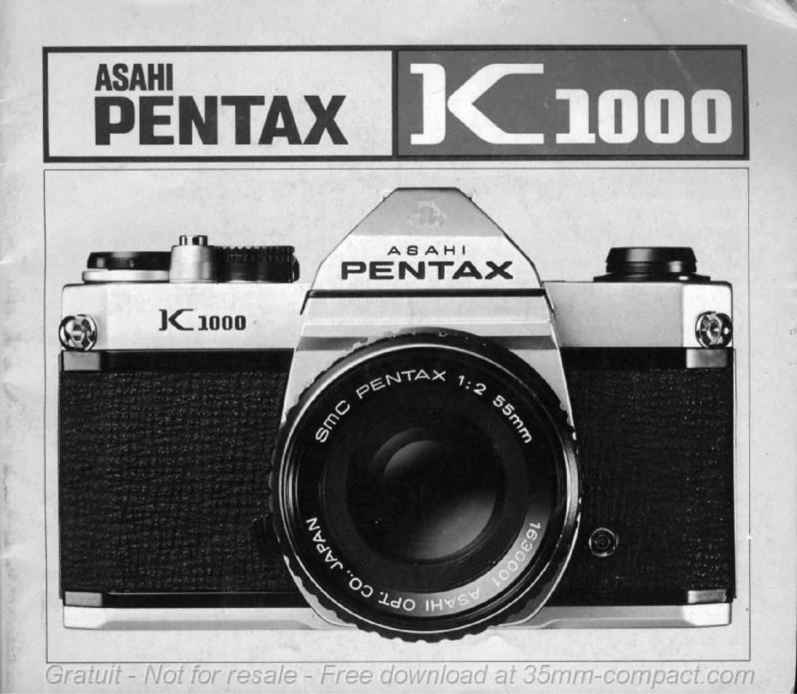 PENTAX ASAHI K1000 User Manual