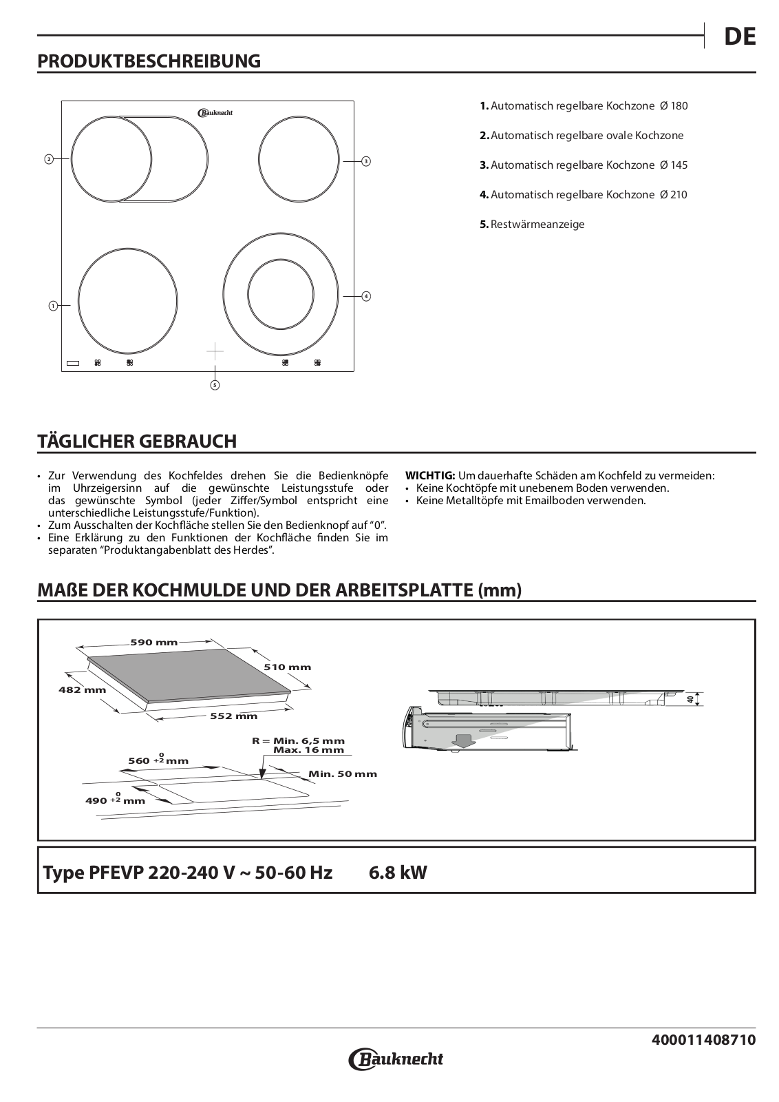 BAUKNECHT CHR 3462 IN User Manual