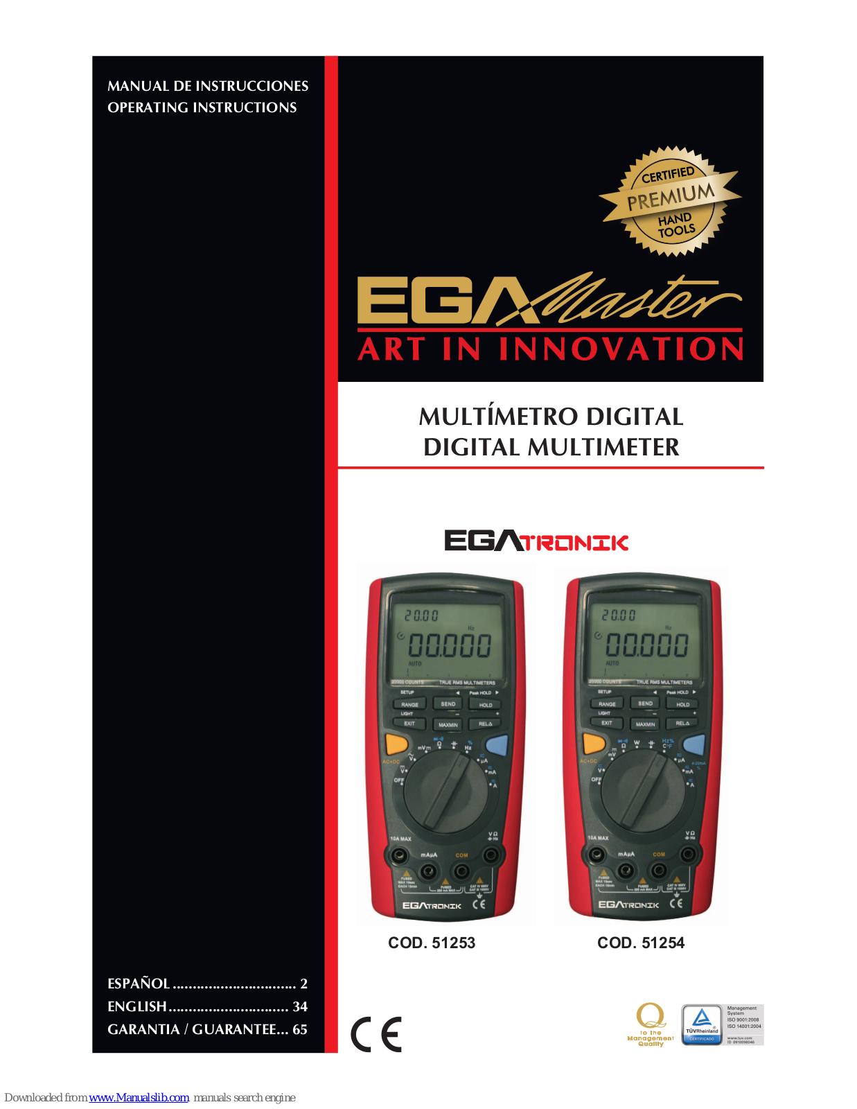 Ega Master EGAtronik 51253, EGAtronik 51254 Operating Instructions Manual