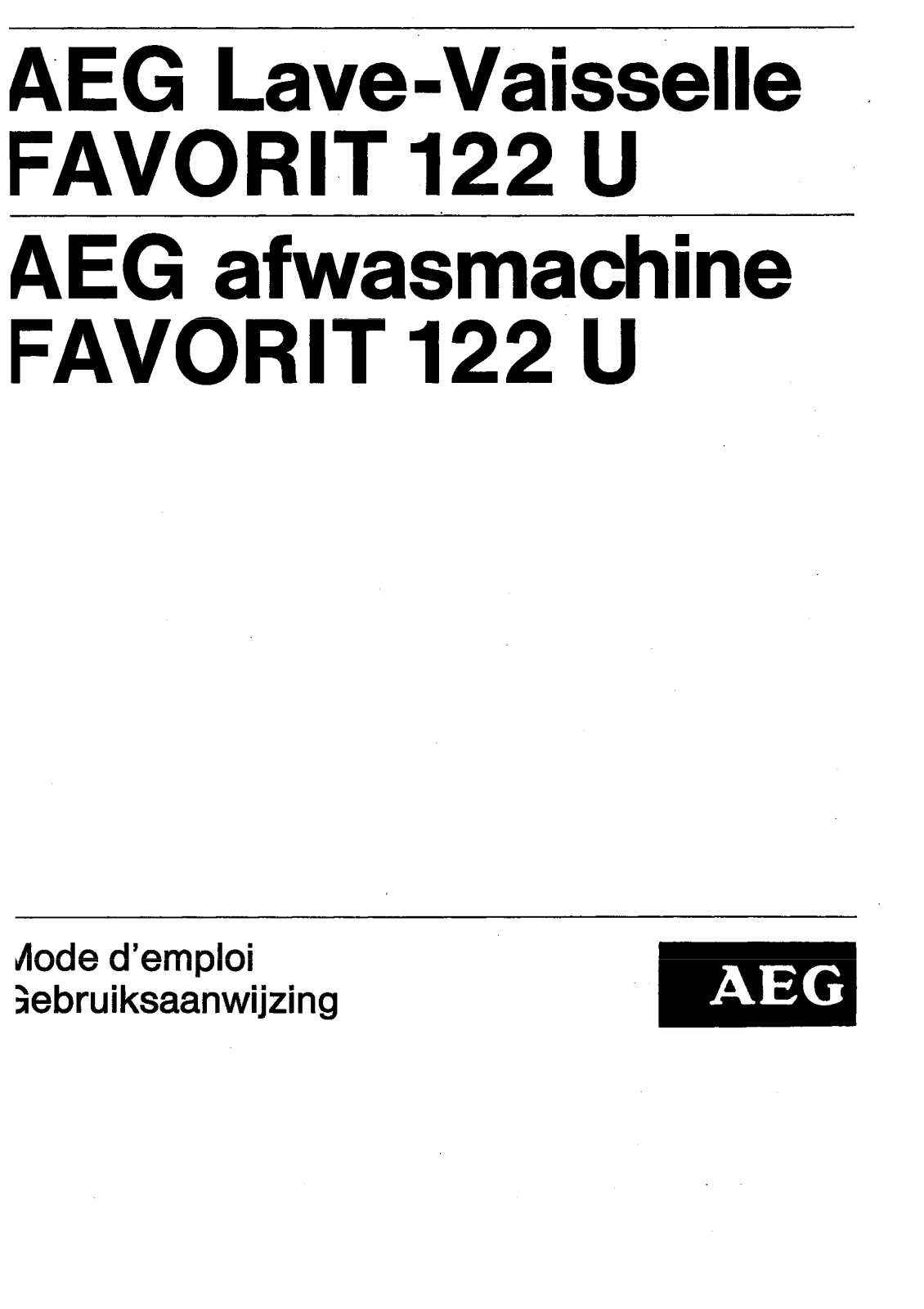 Aeg FAV122U, FAV122UGA User Manual