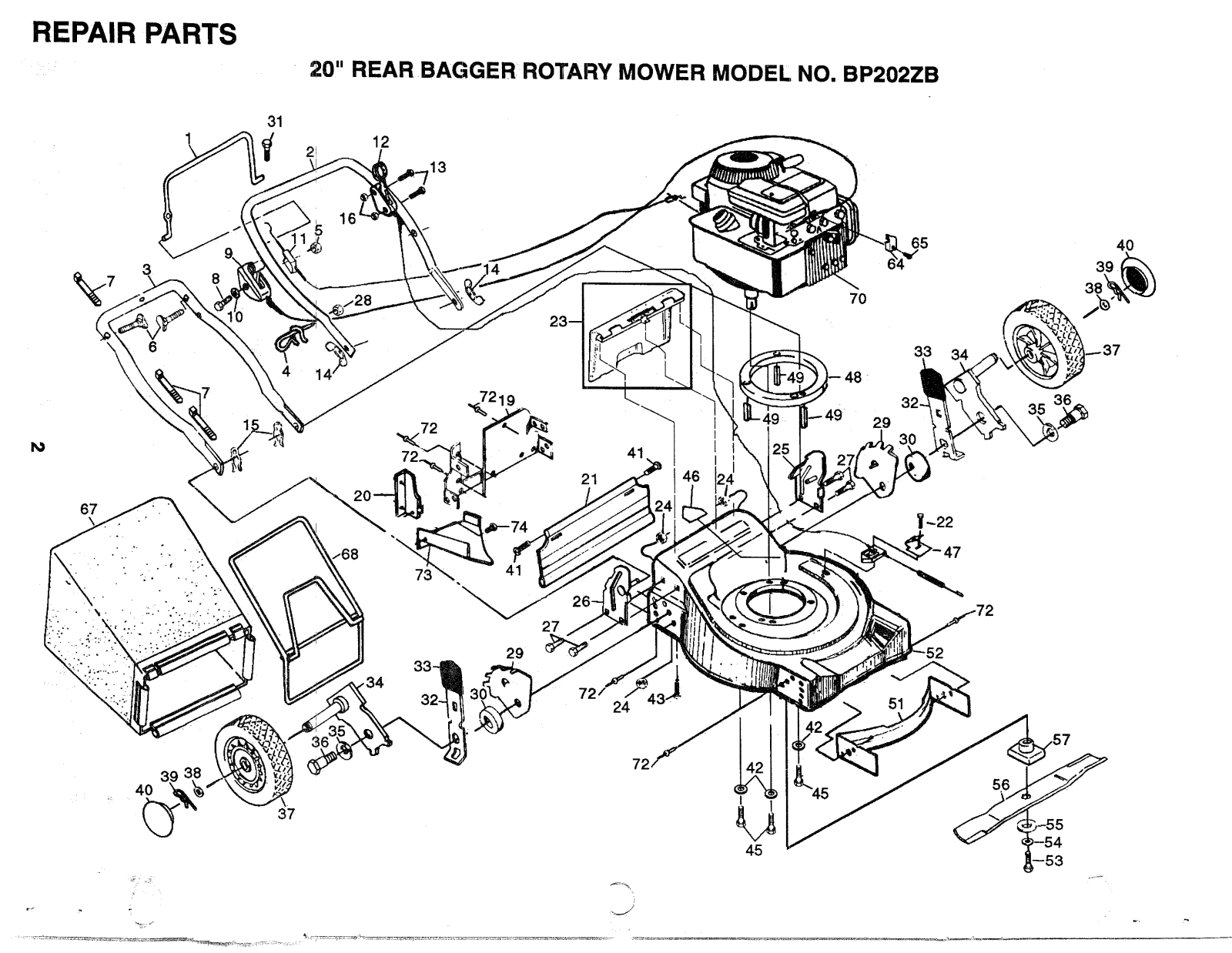 AYP BP202ZB Parts List