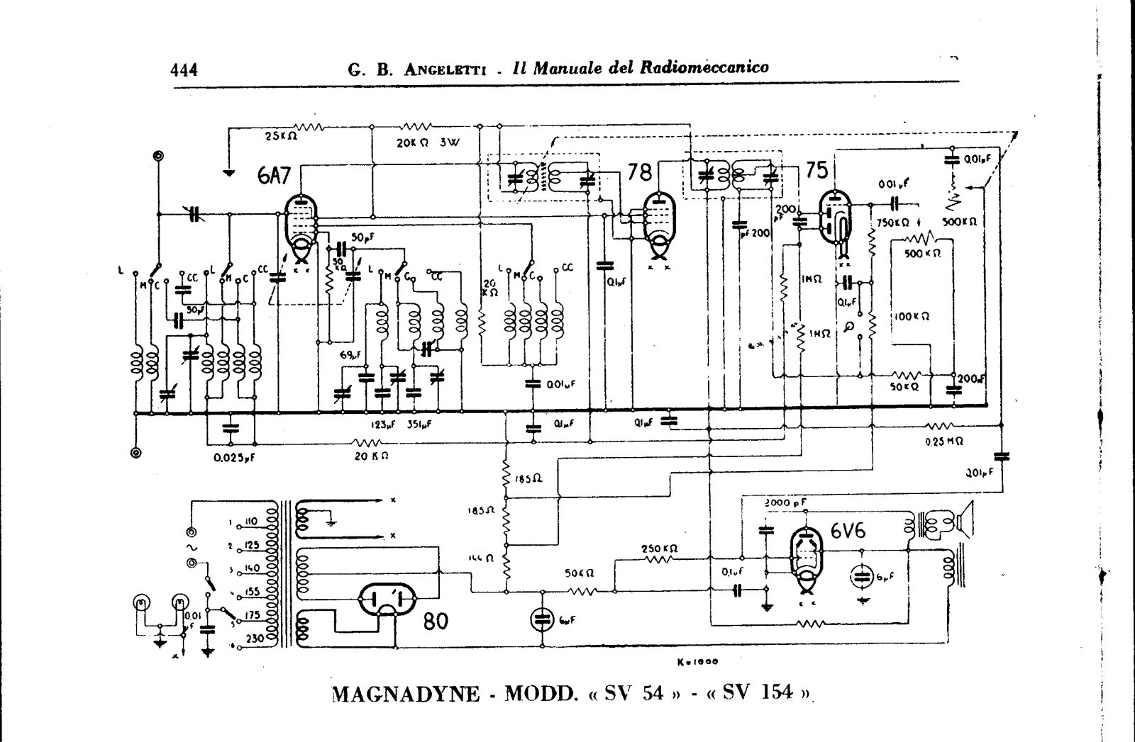 Magnadyne SV54, SV154 Schematic