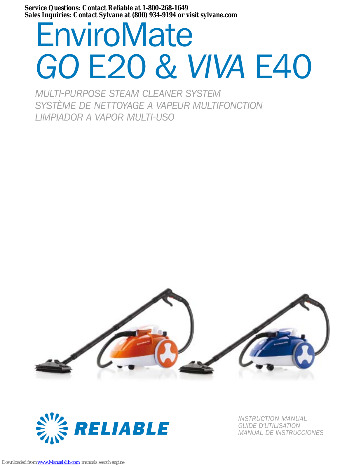 Reliable EnviroMate GO E20, VIVA E40, EnviroMate VIVA E40 Instruction Manual