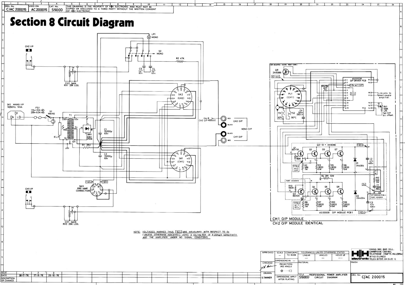 H.H. Electronics S-500-D Schematic