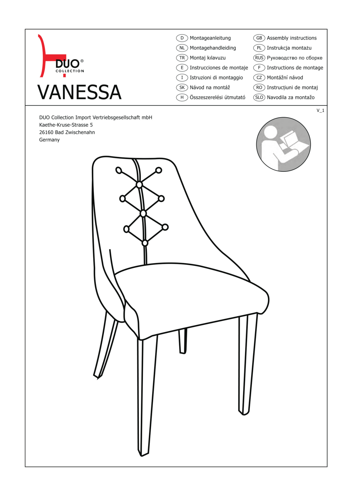 Duo Collection Vanessa Assembly instructions