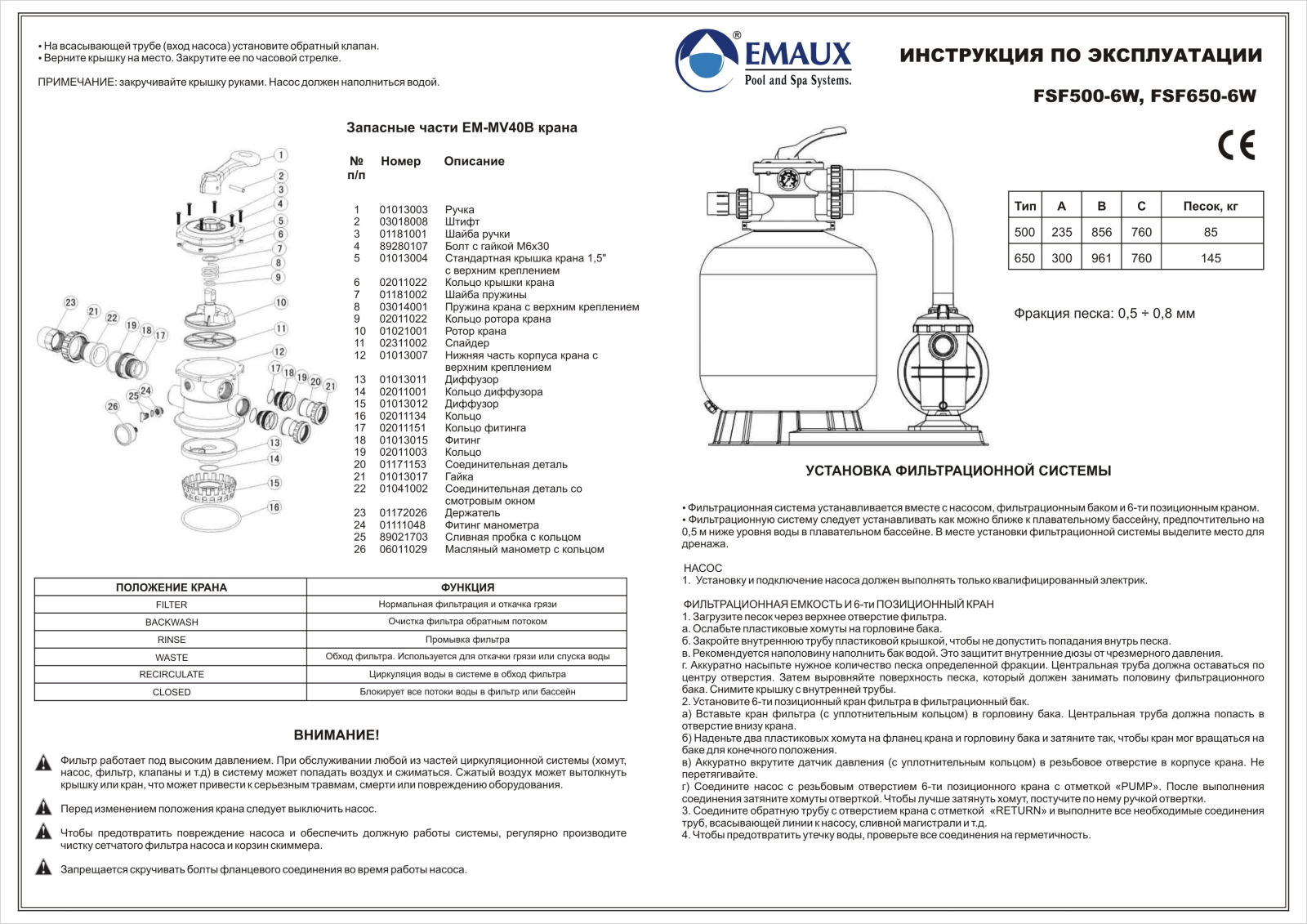 Emaux FSF650 User guide - ManualMachine.com