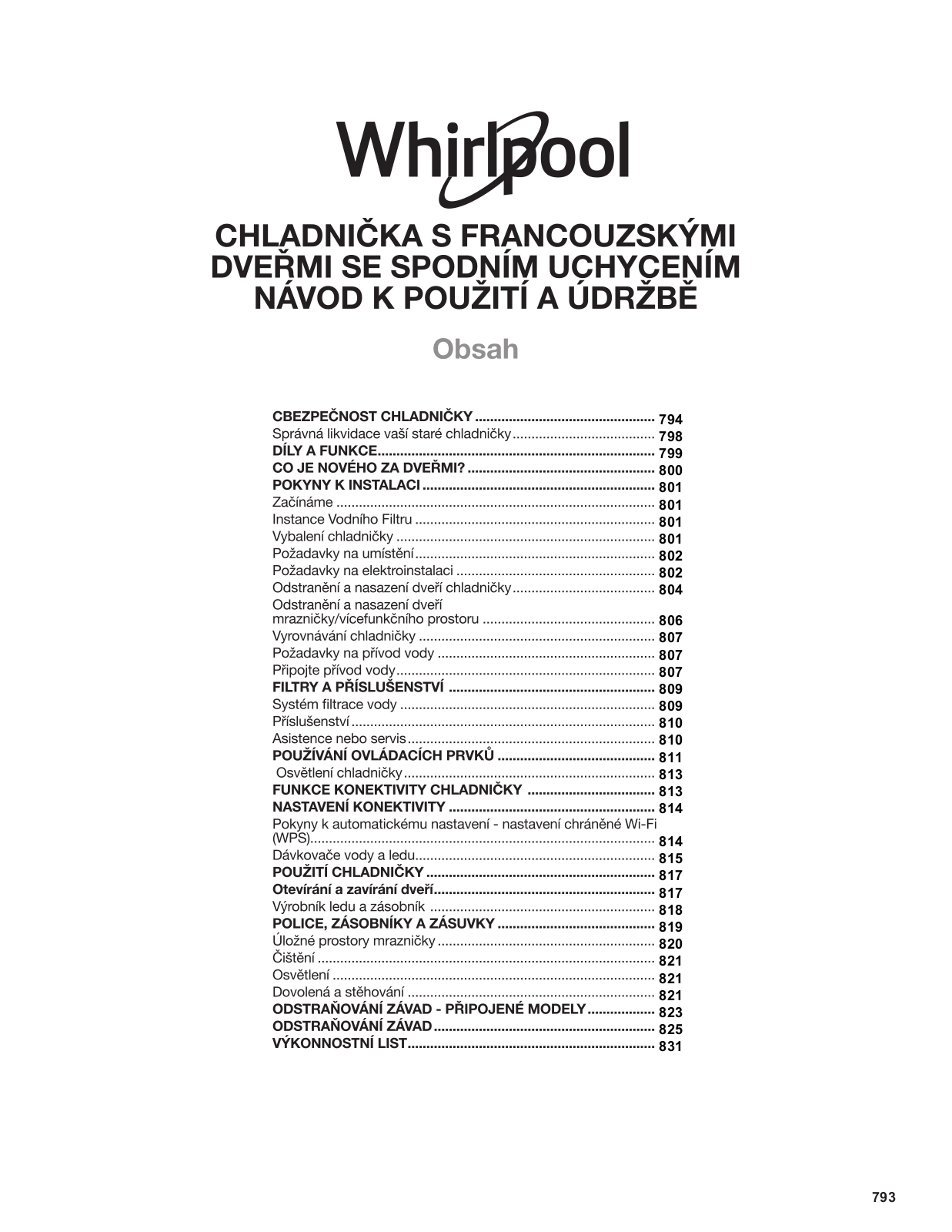 WHIRLPOOL WQ9I MO1L User Manual