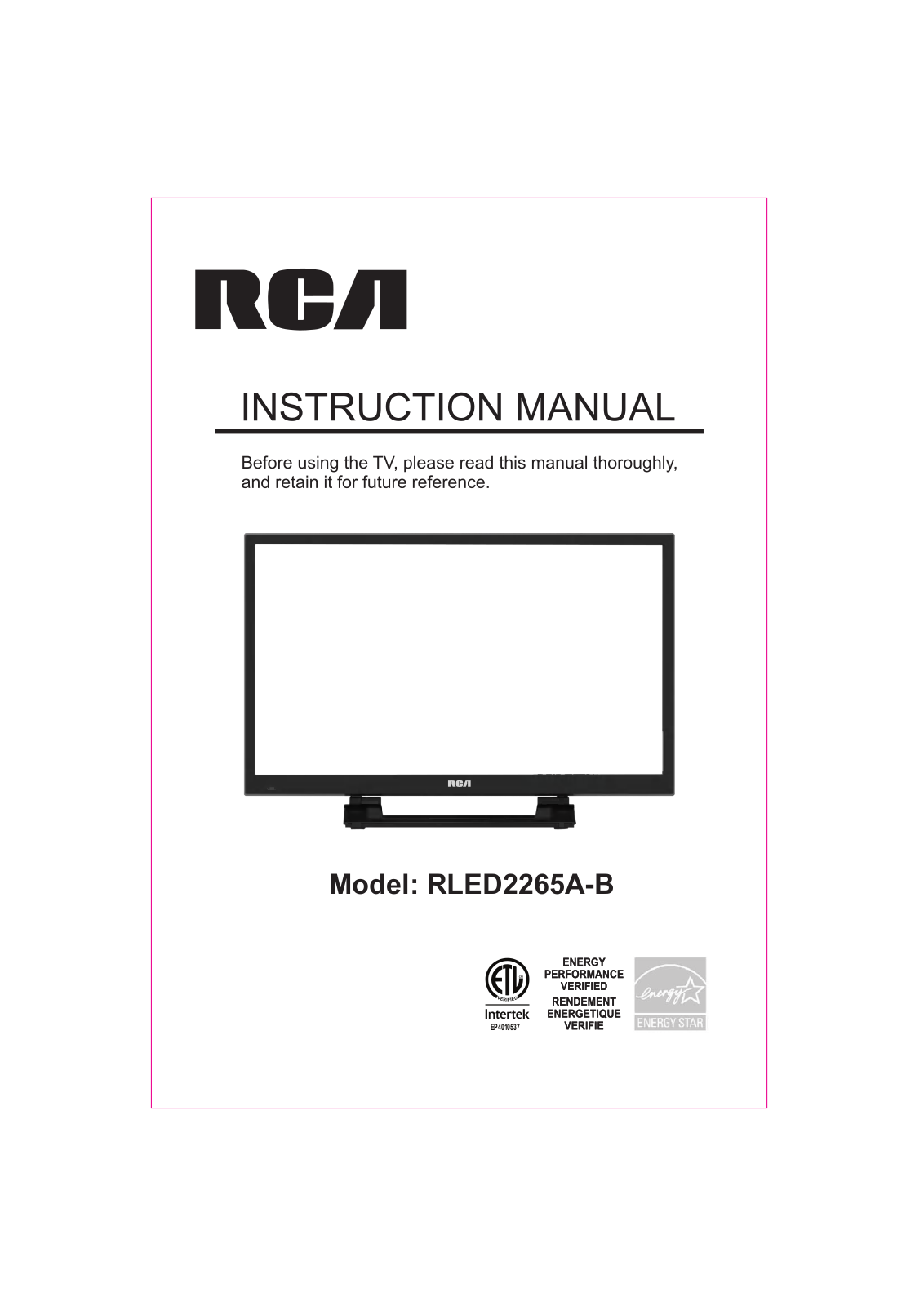 Curtis RLED2265A-B User Manual