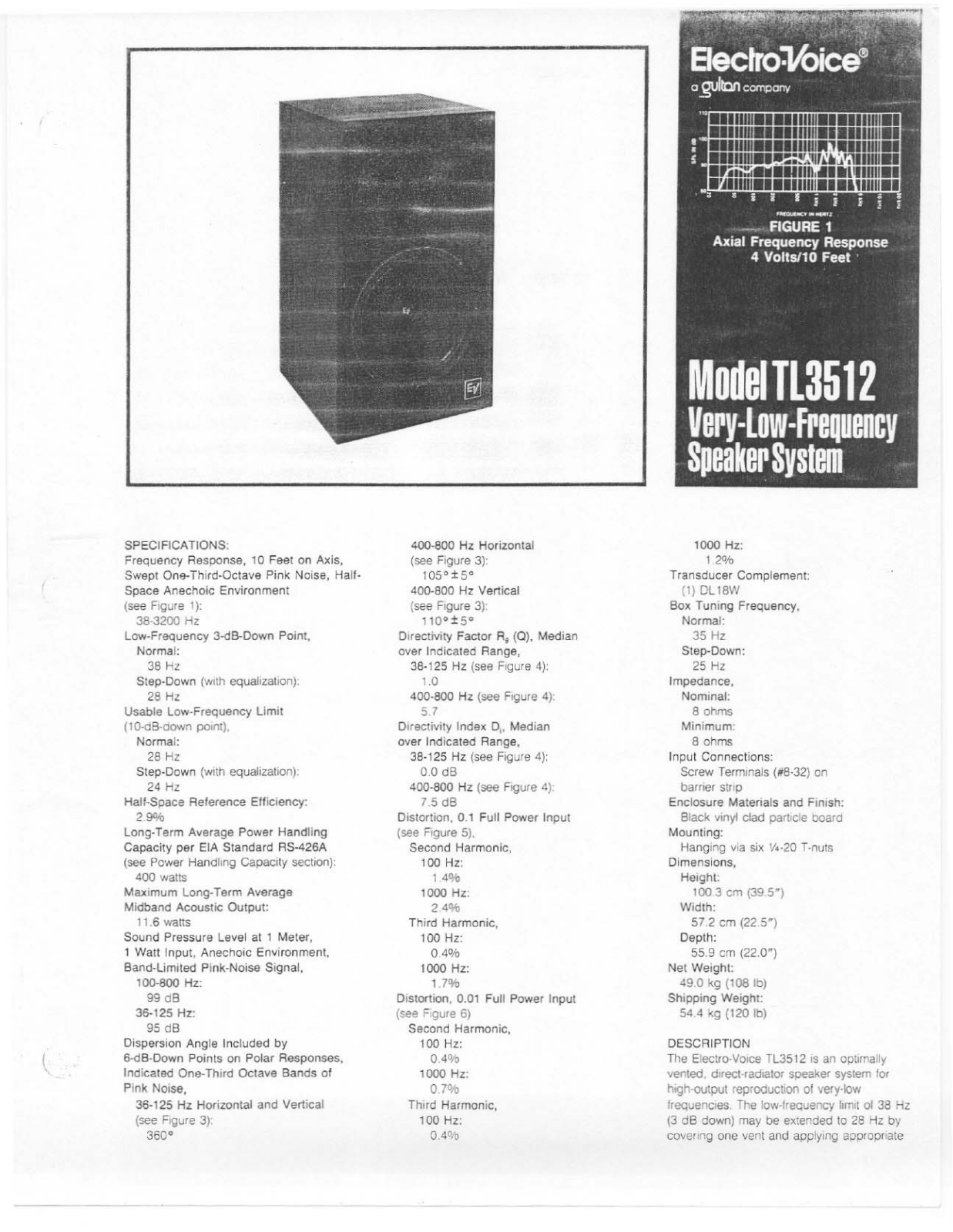 Electro-Voice TL3512 User Manual