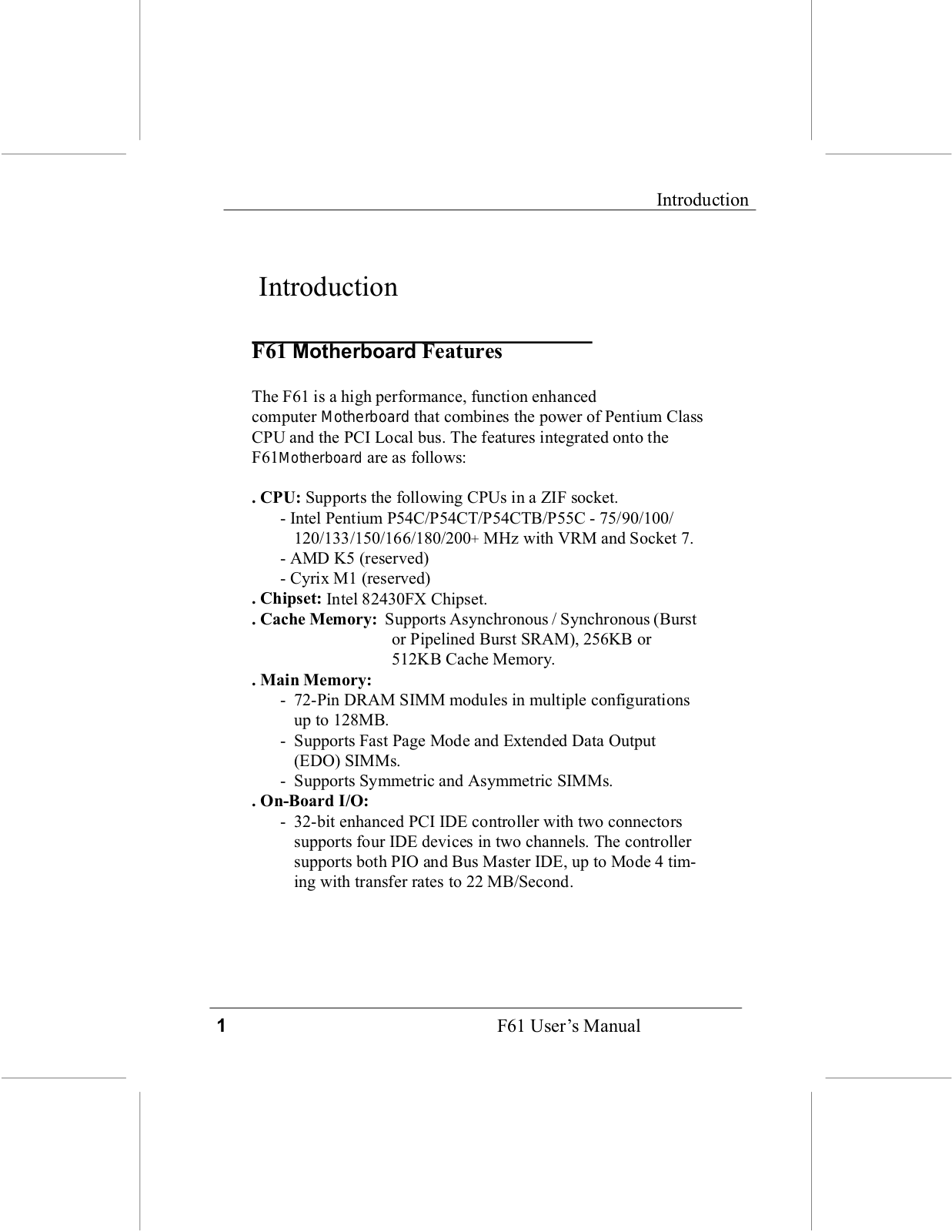 Epox F61 User Manual