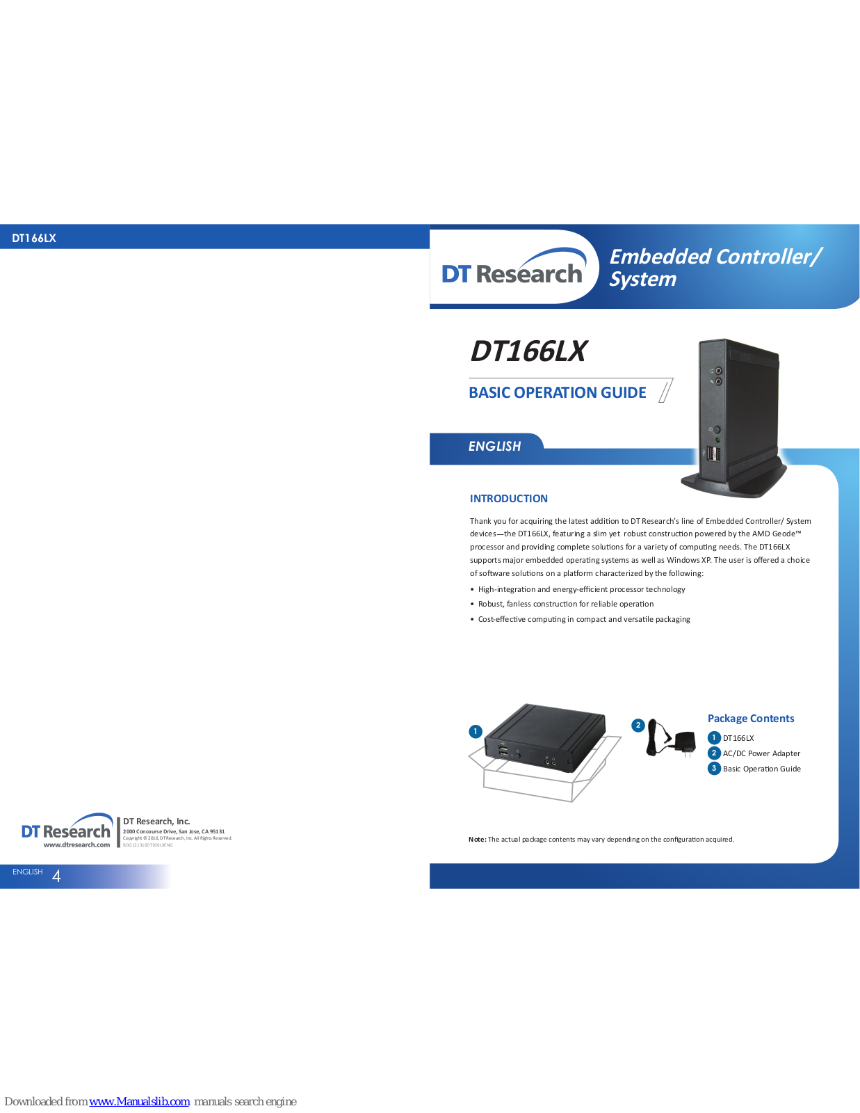 DT Research DT166LX Basic Operation Manual